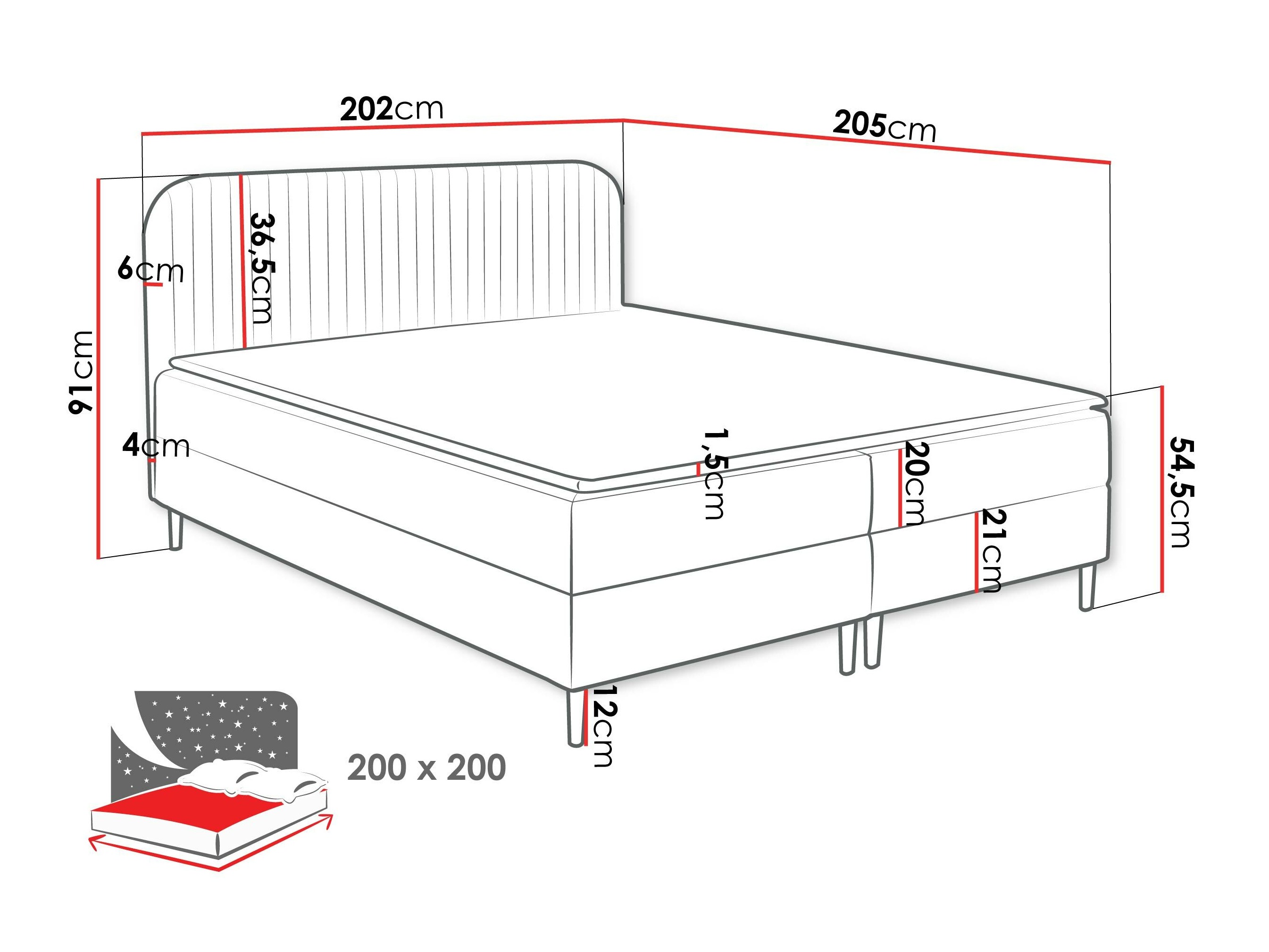 Pat boxspring Rivus (Coral 10)