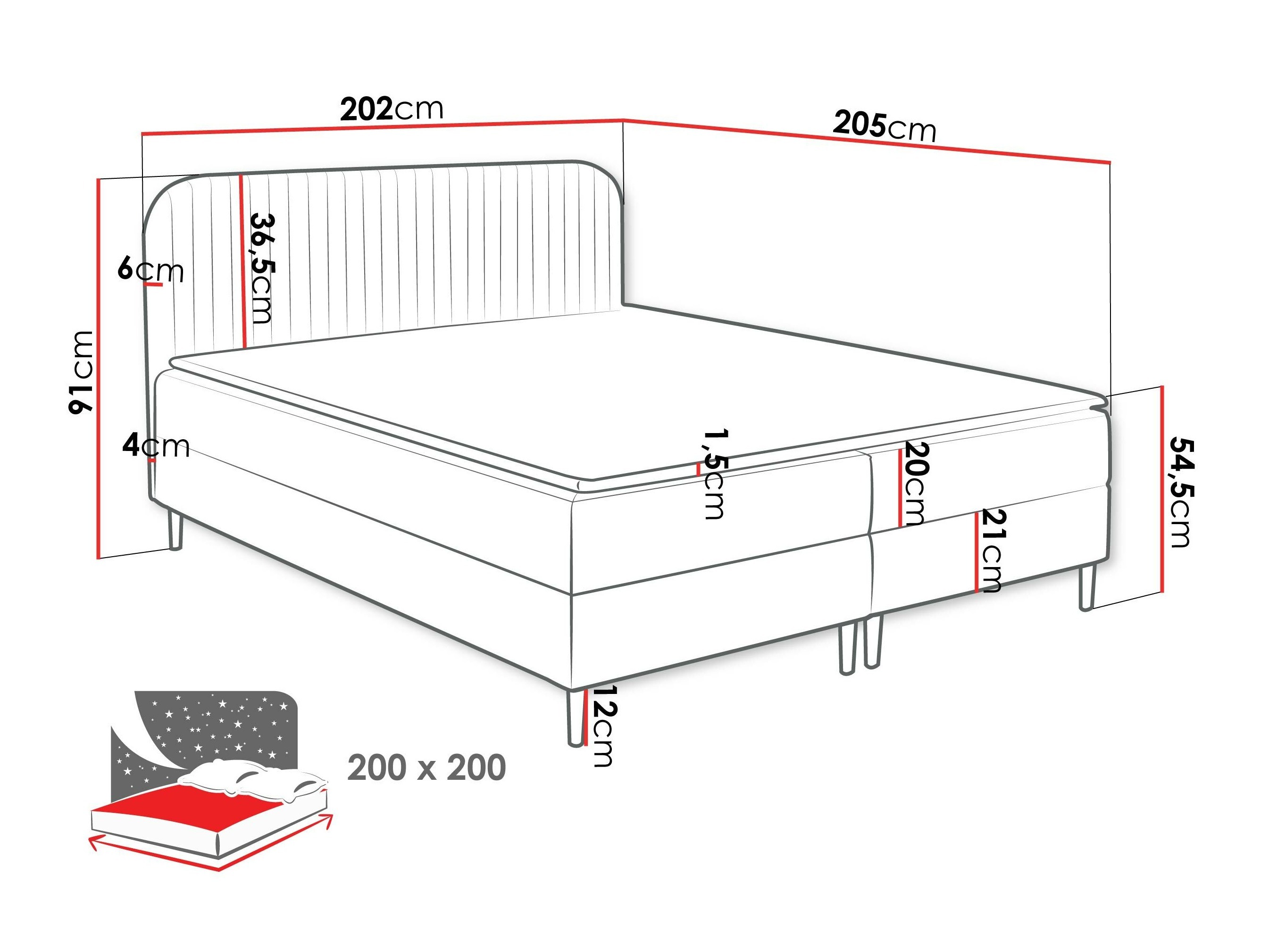 Pat boxspring Rivus (Coral 15)
