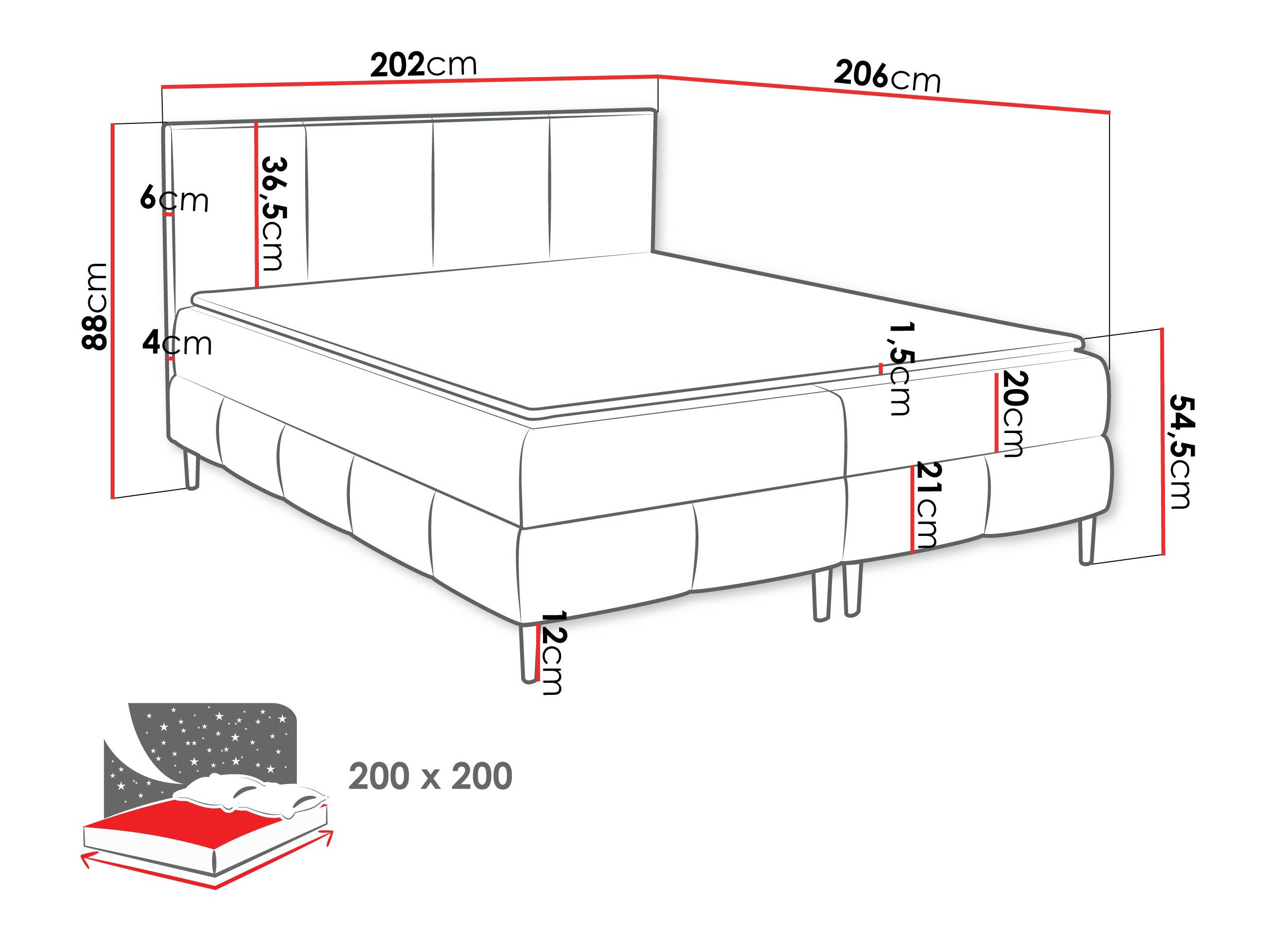 Pat boxspring Rivus I (Coral 10)
