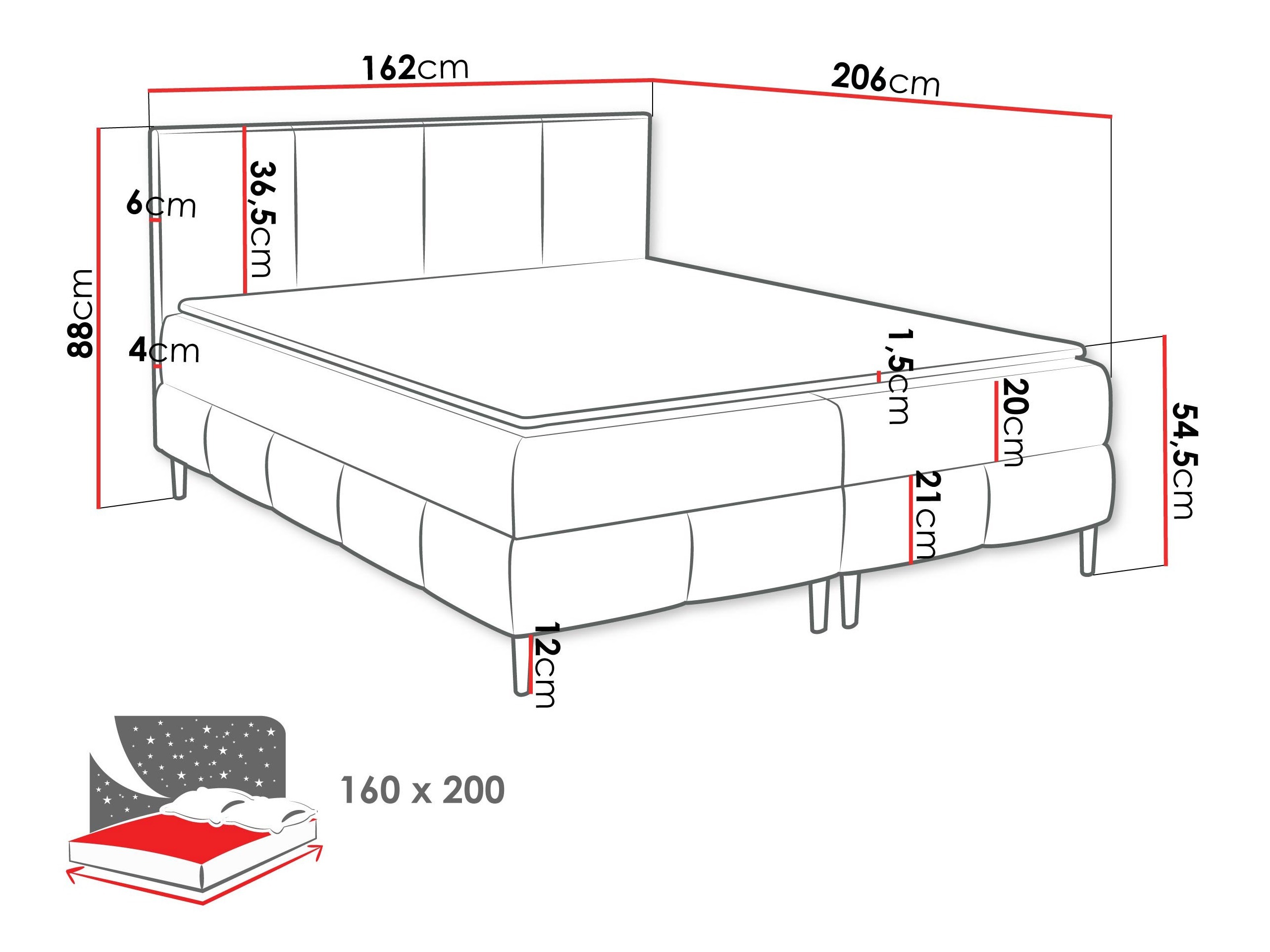Pat boxspring Rivus I (Coral 50)