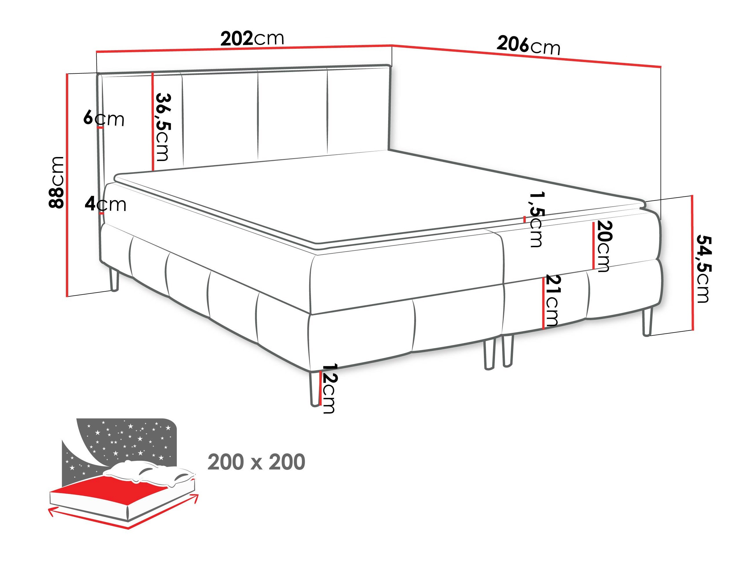 Pat boxspring Rivus I (Coral 50)