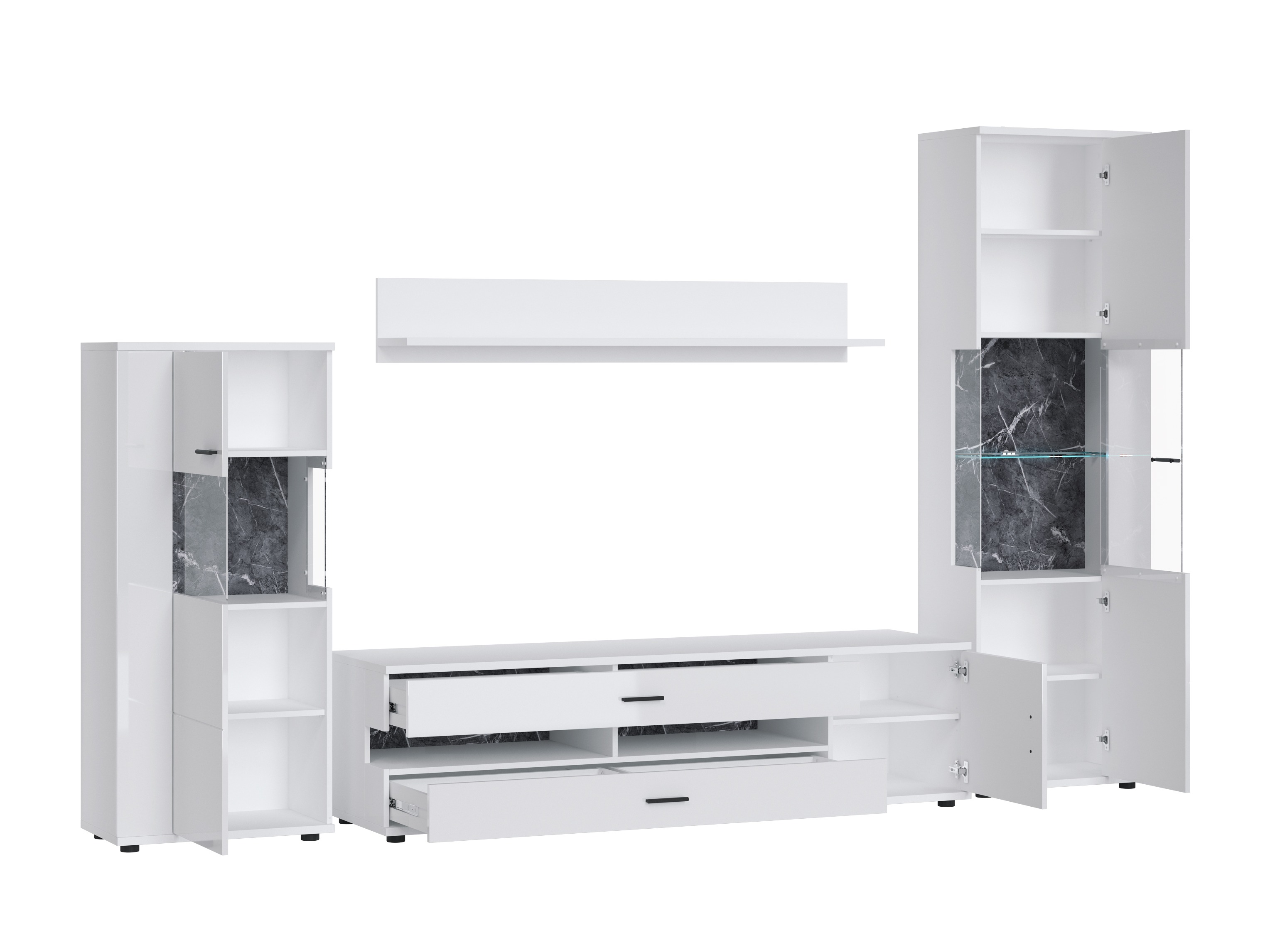 Set de living Ontario 161 (Alb lucios + Alb)