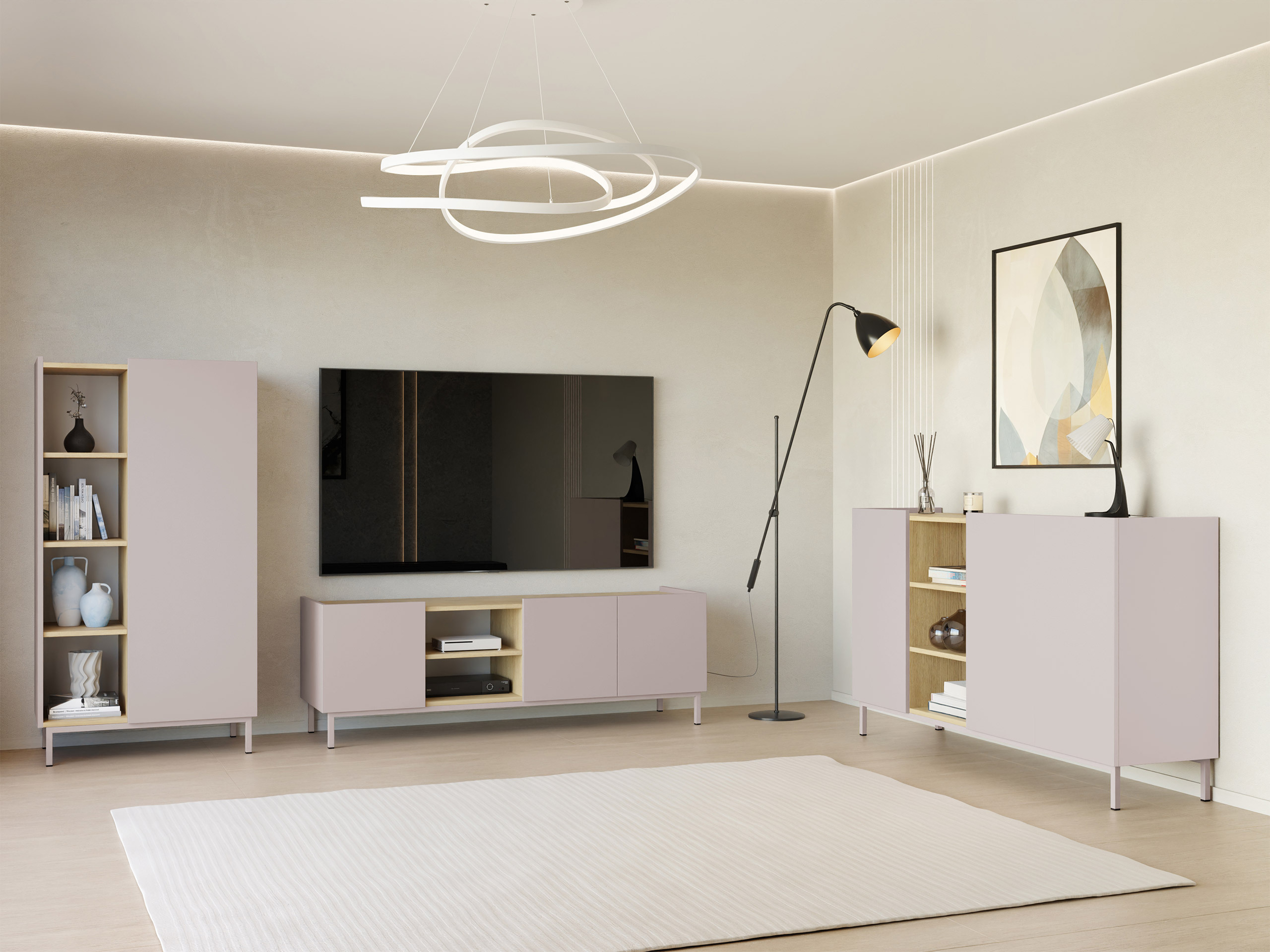 Set de living Veldome 103 (Cașmir + Stejar)