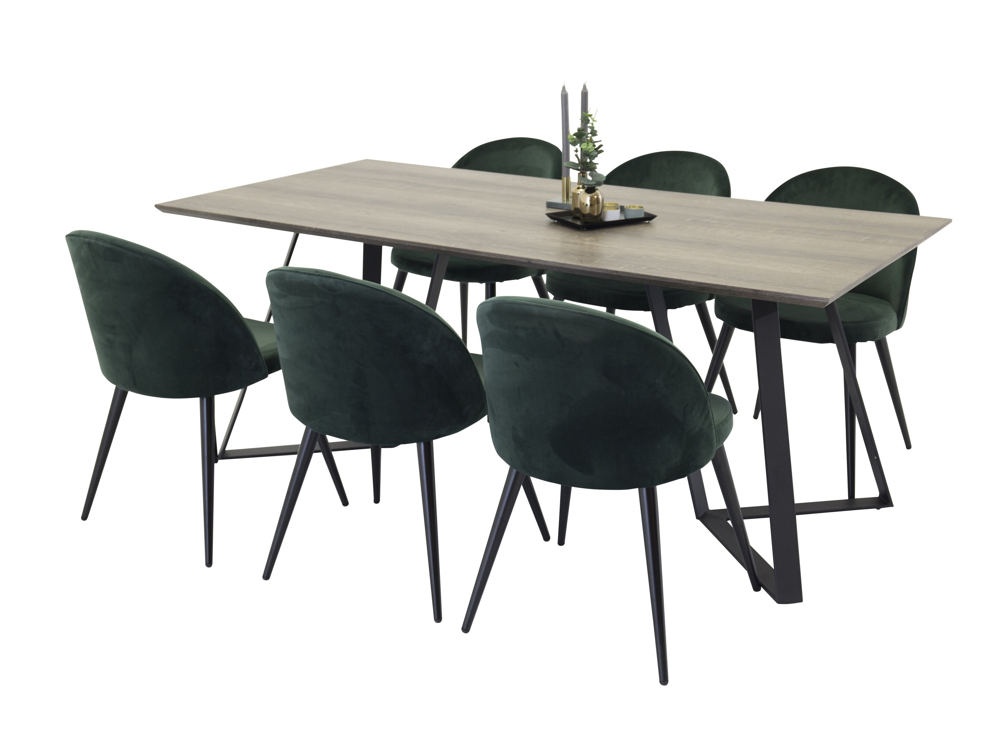 Set de dining Dallas 340 (Verde + Negru)