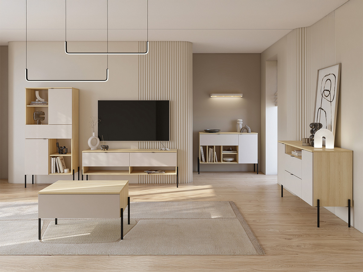 Set de living Levtenu 118 (Stejar + Cașmir)