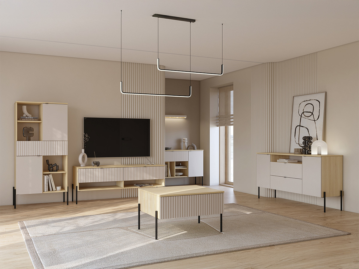 Set de living Levtenu 119 (Stejar + Cașmir)