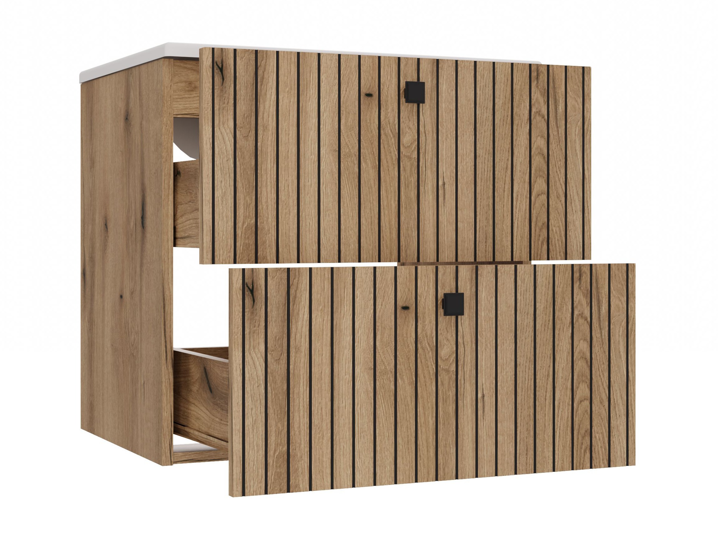 Cabinet atârnat pentru baie Mandeville 314 (Stejar)