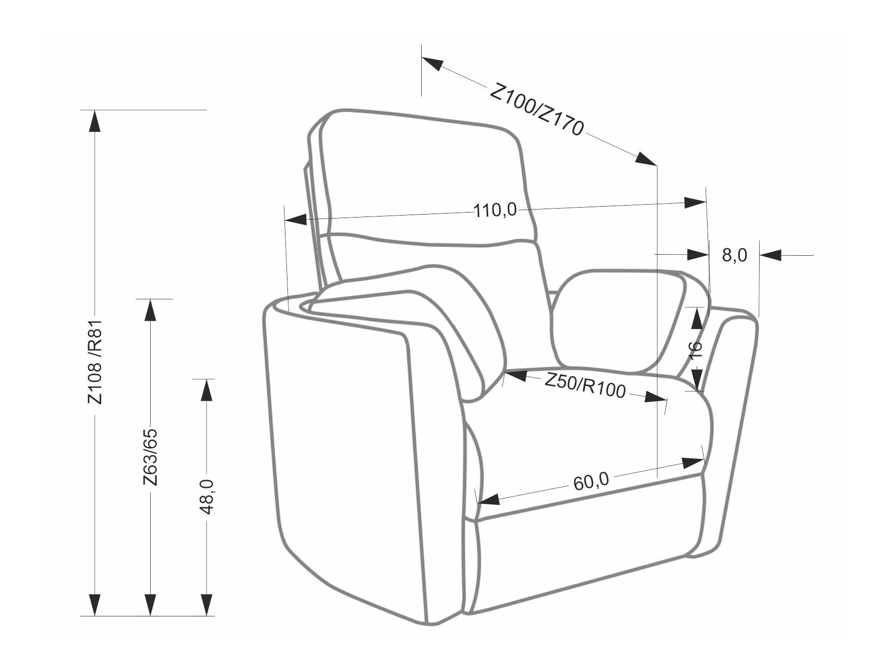 Fotoliu recliner Houston 2079 (Bej)