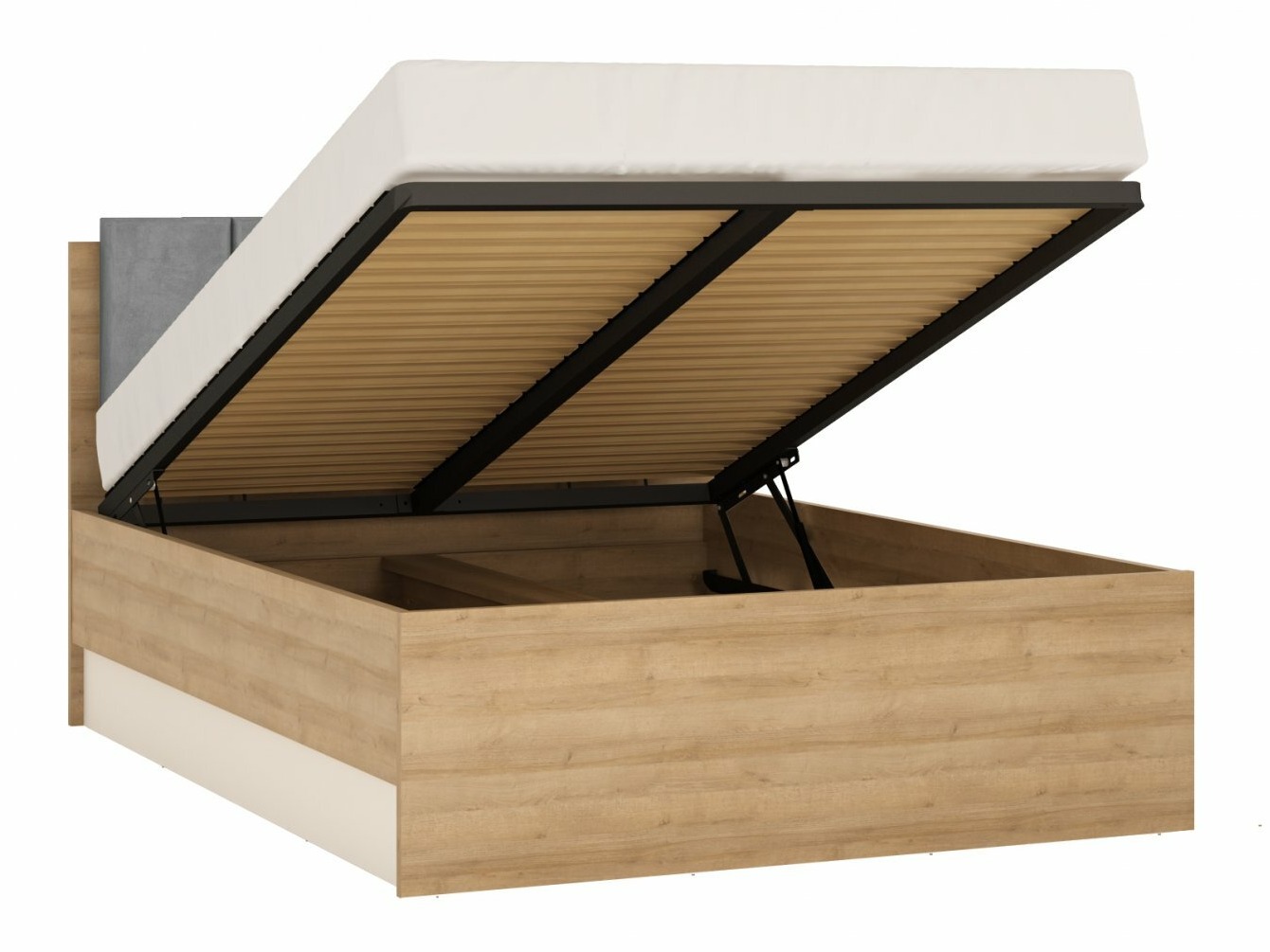 Set dormitor Feldeli 122 (Riviera stejar + Alb lucios)