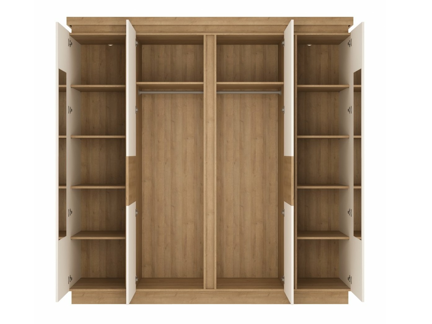 Set dormitor Feldeli 122 (Riviera stejar + Alb lucios)