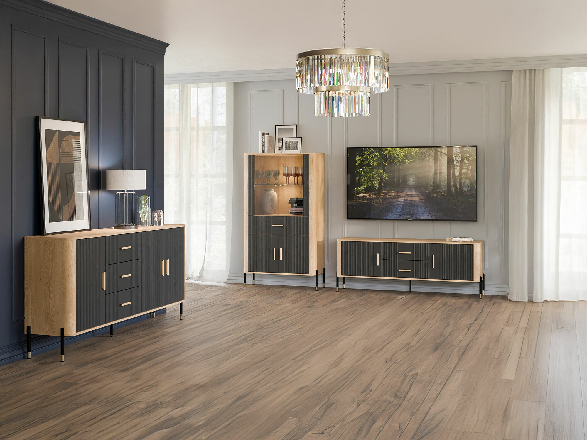 Set de living Flosora 147 (Antracit)