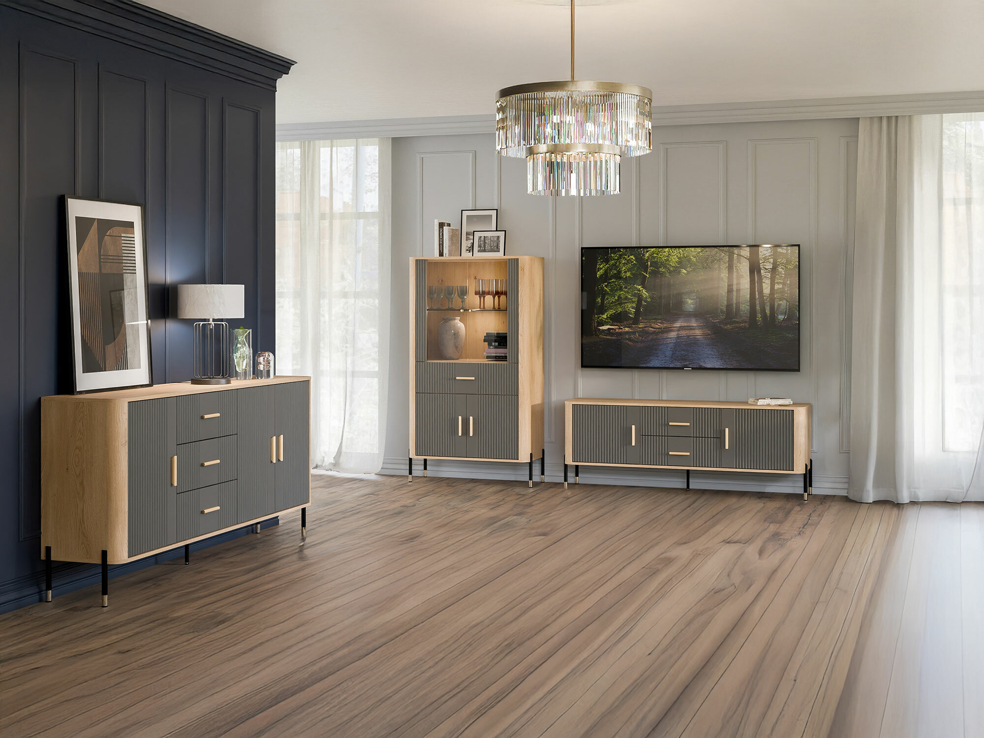 Set de living Flosora 147 (Gri)