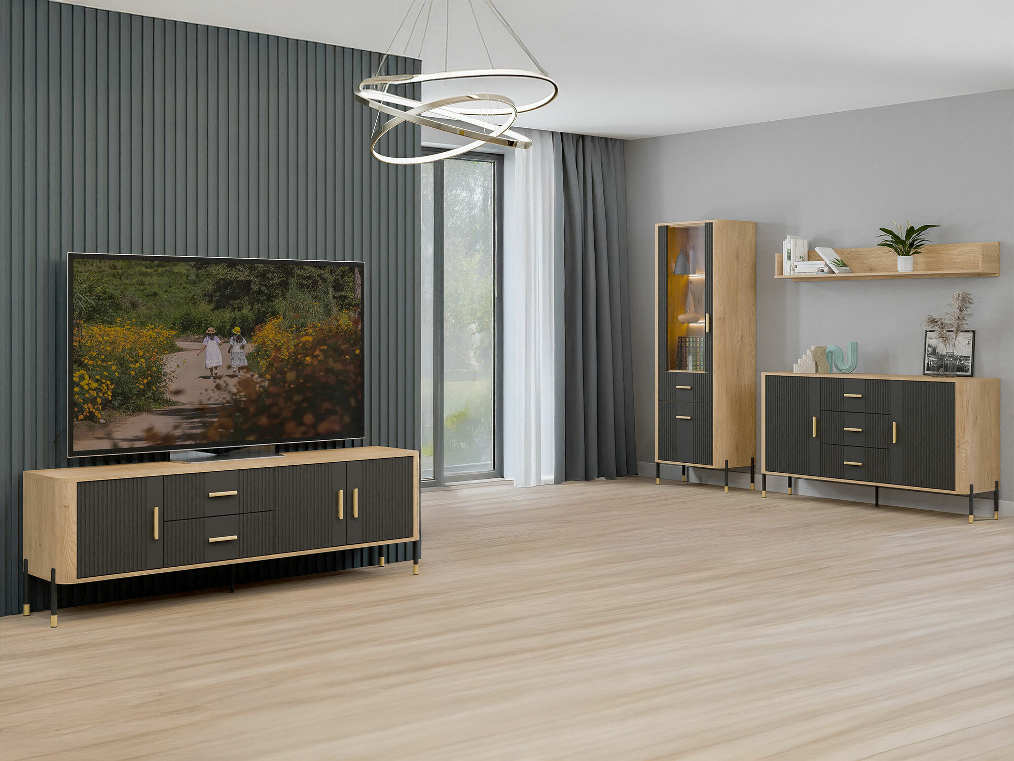 Set de living Flosora 148 (Antracit)