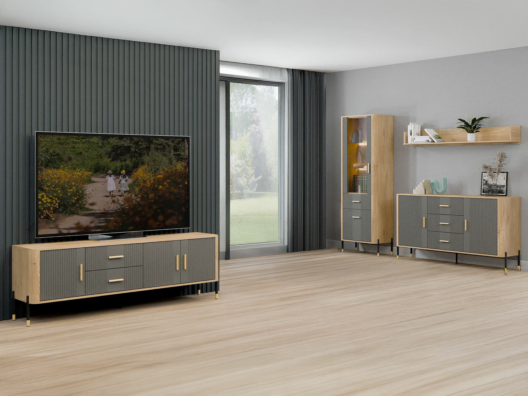 Set de living Flosora 148 (Gri)