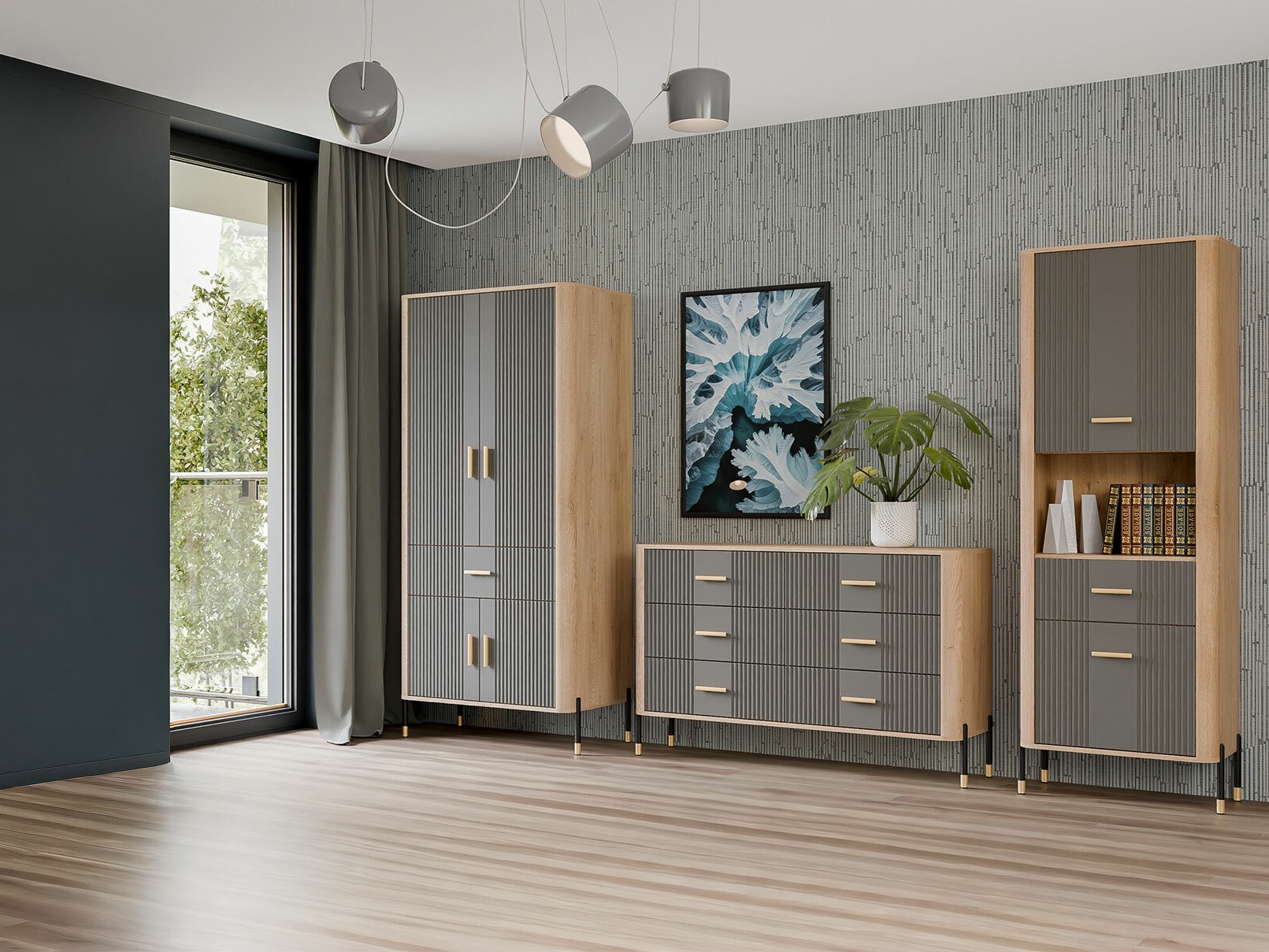 Set de living Flosora 149 (Gri)