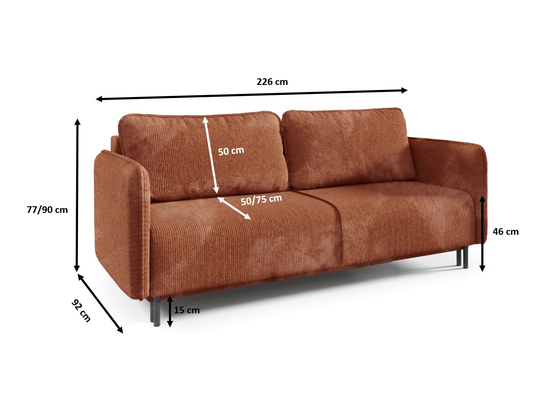 Canapea extensibilă Franklin 121 (Poso 100)