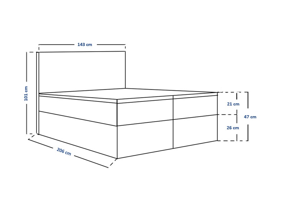 Pat boxspring Franklin 167 (Sawana 05)