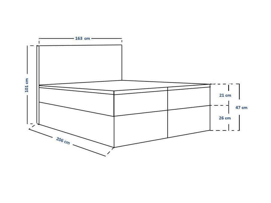 Pat boxspring Franklin 167 (Sawana 21)