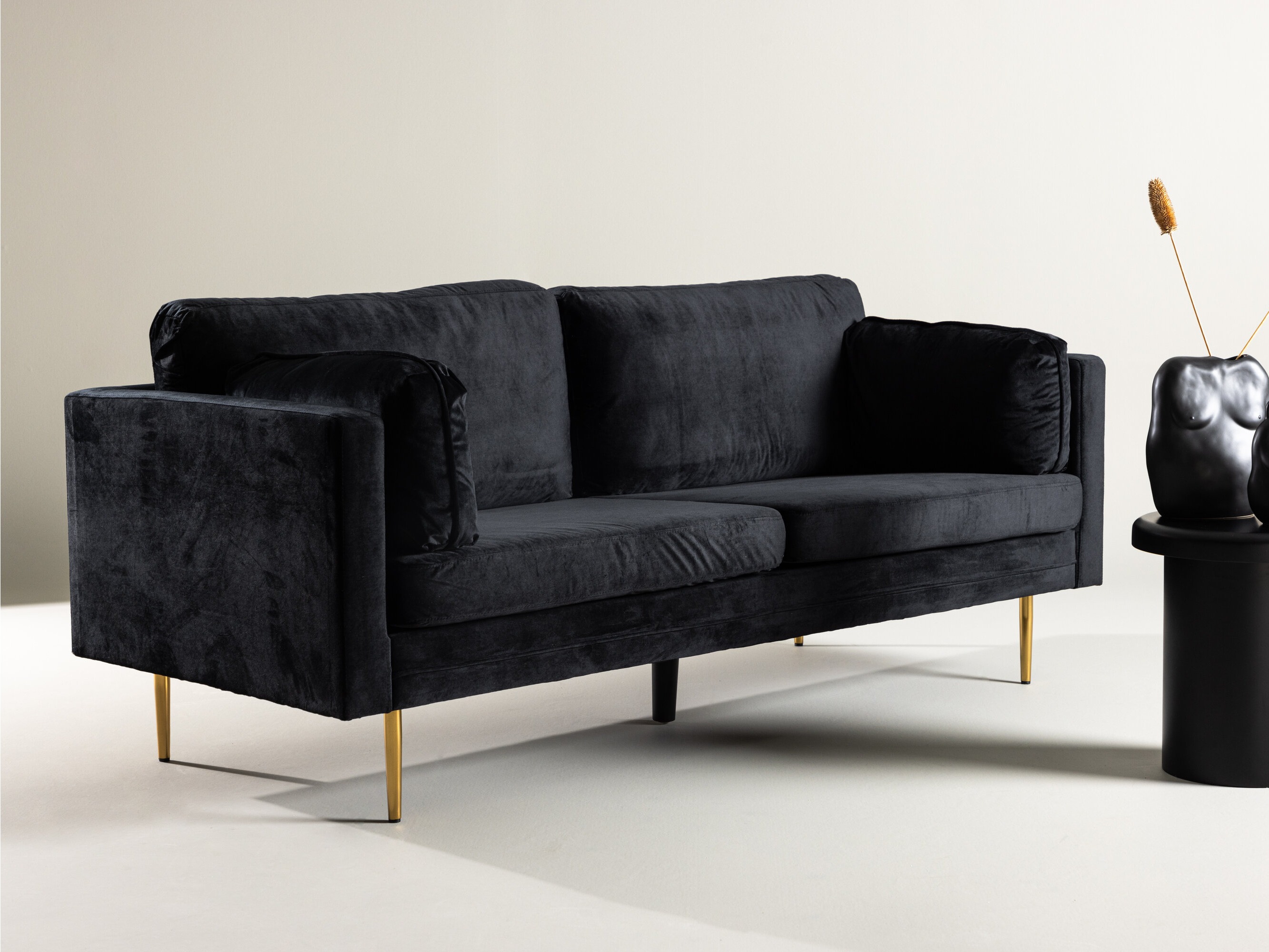 Canapea Dallas 101 (Negru + Auriu)