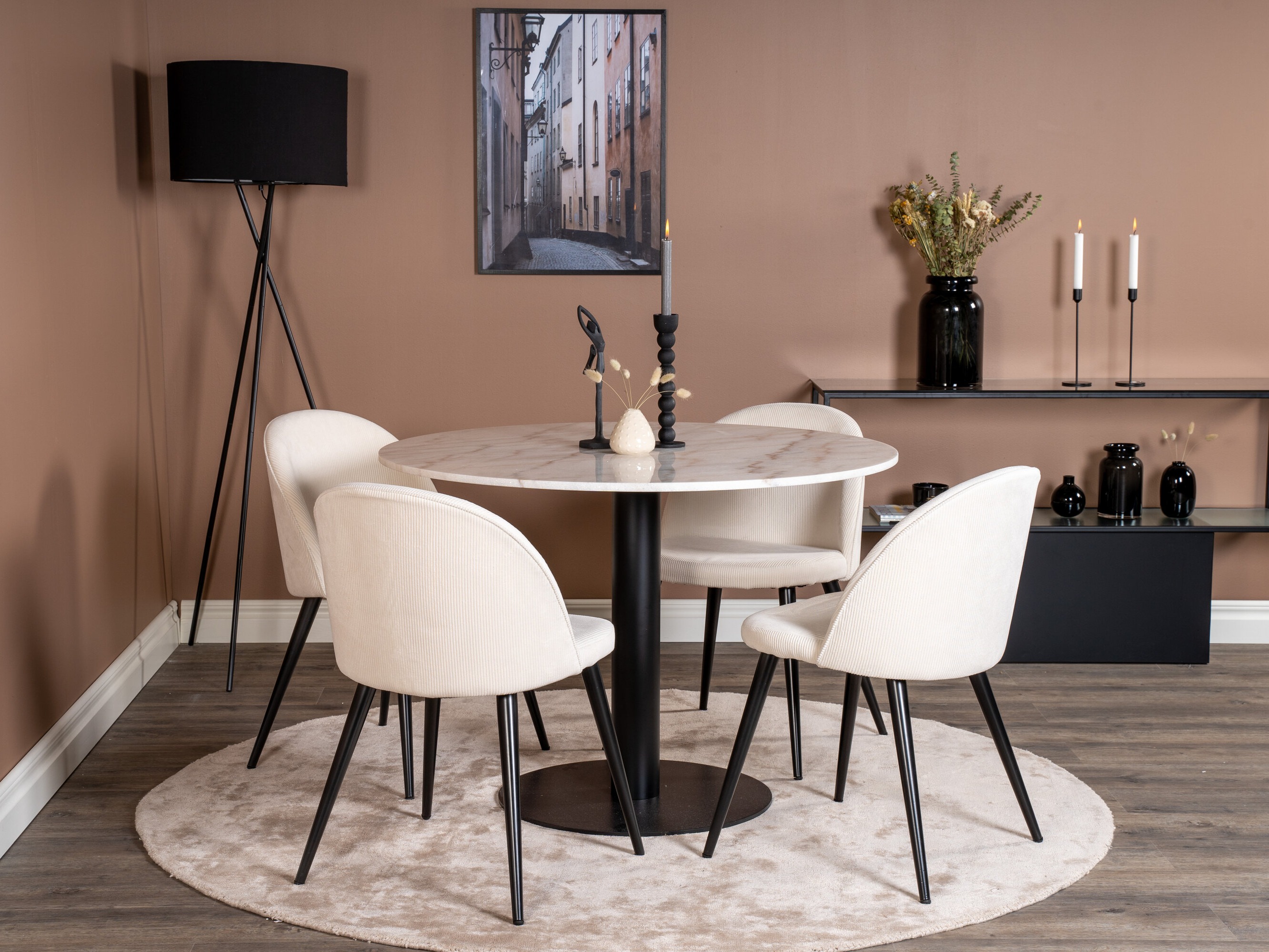 Set de dining Dallas 1297 (Bej + Negru)