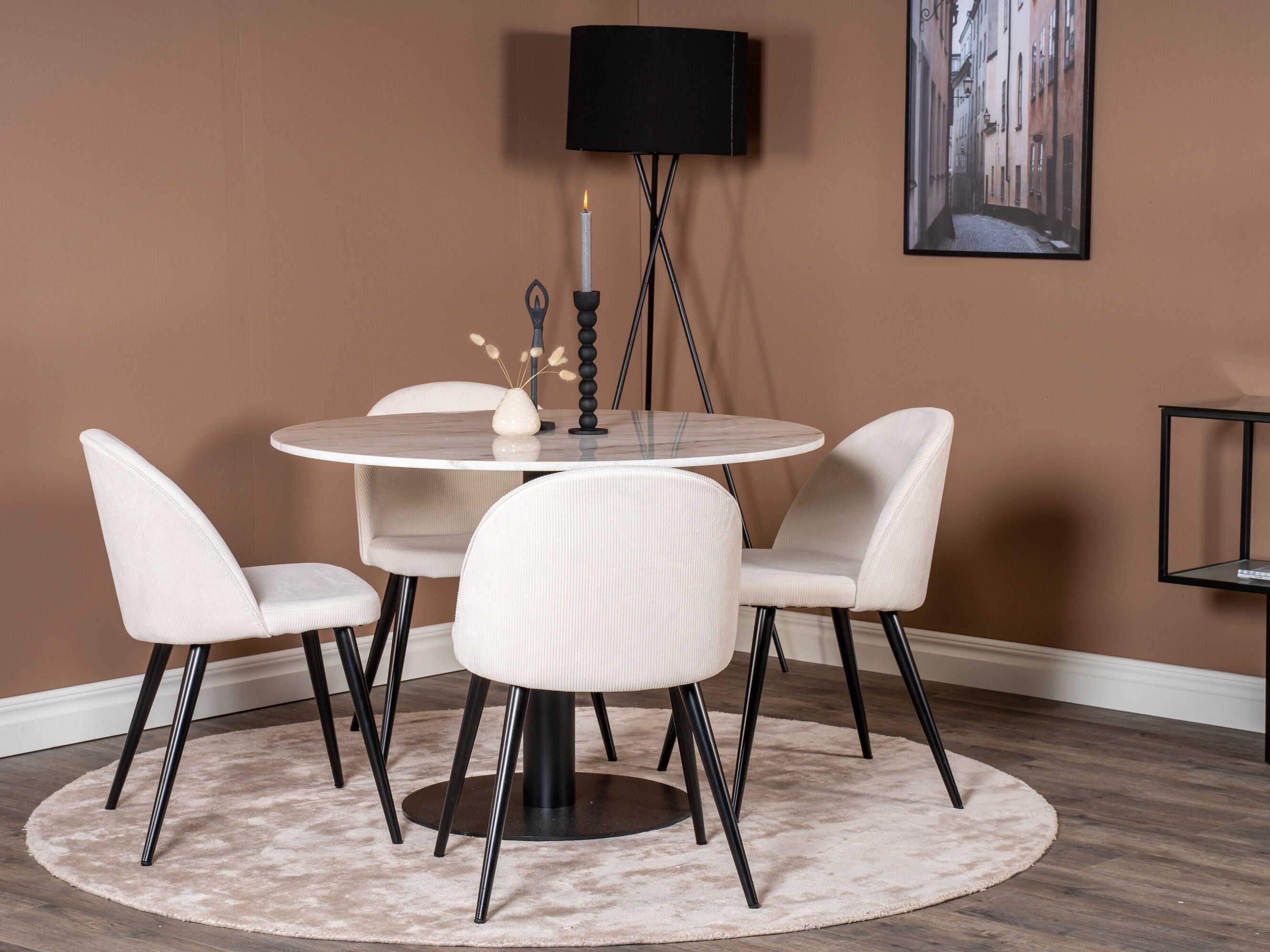 Set de dining Dallas 1297 (Bej + Negru)