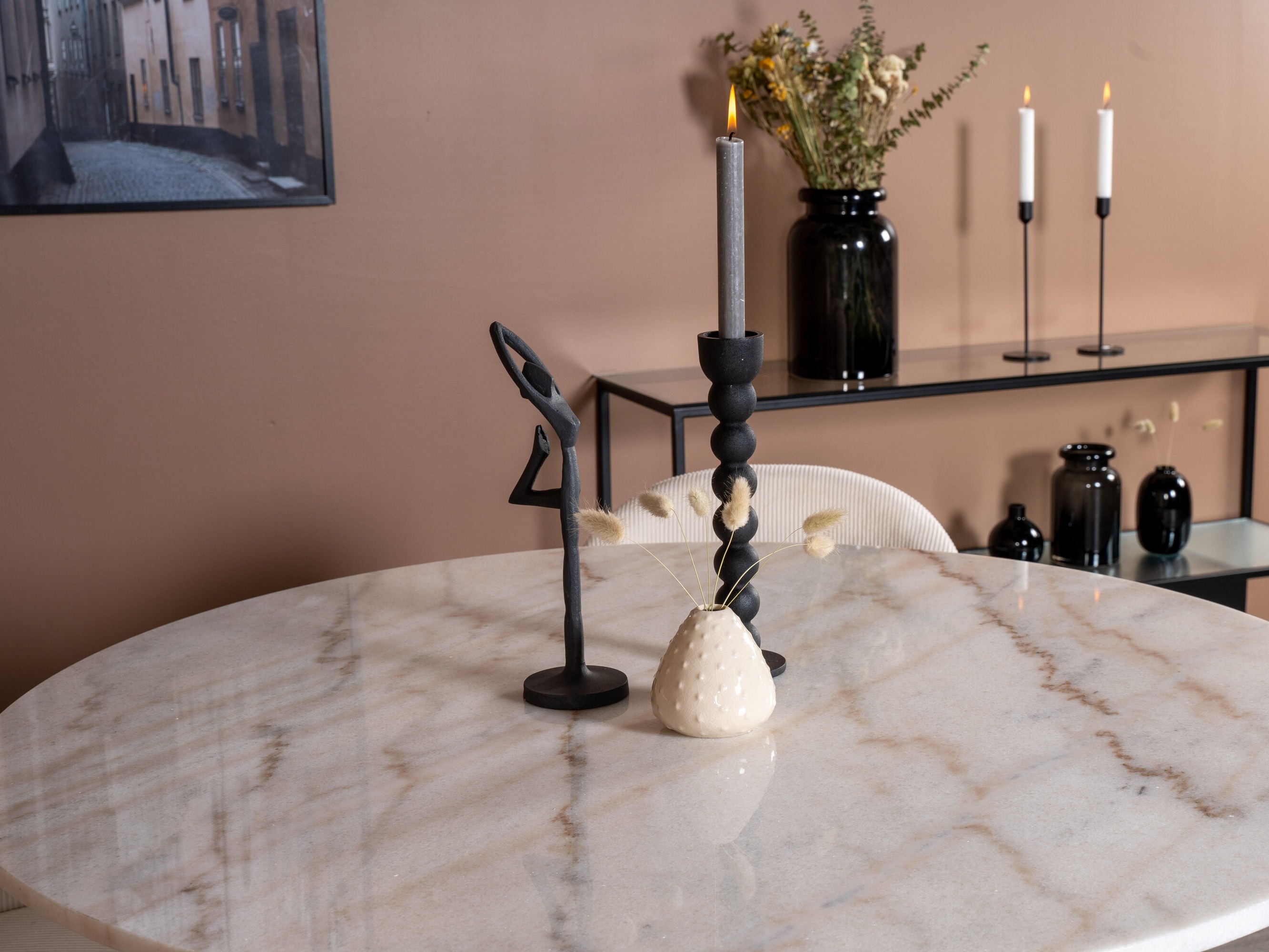 Set de dining Dallas 1297 (Bej + Negru)