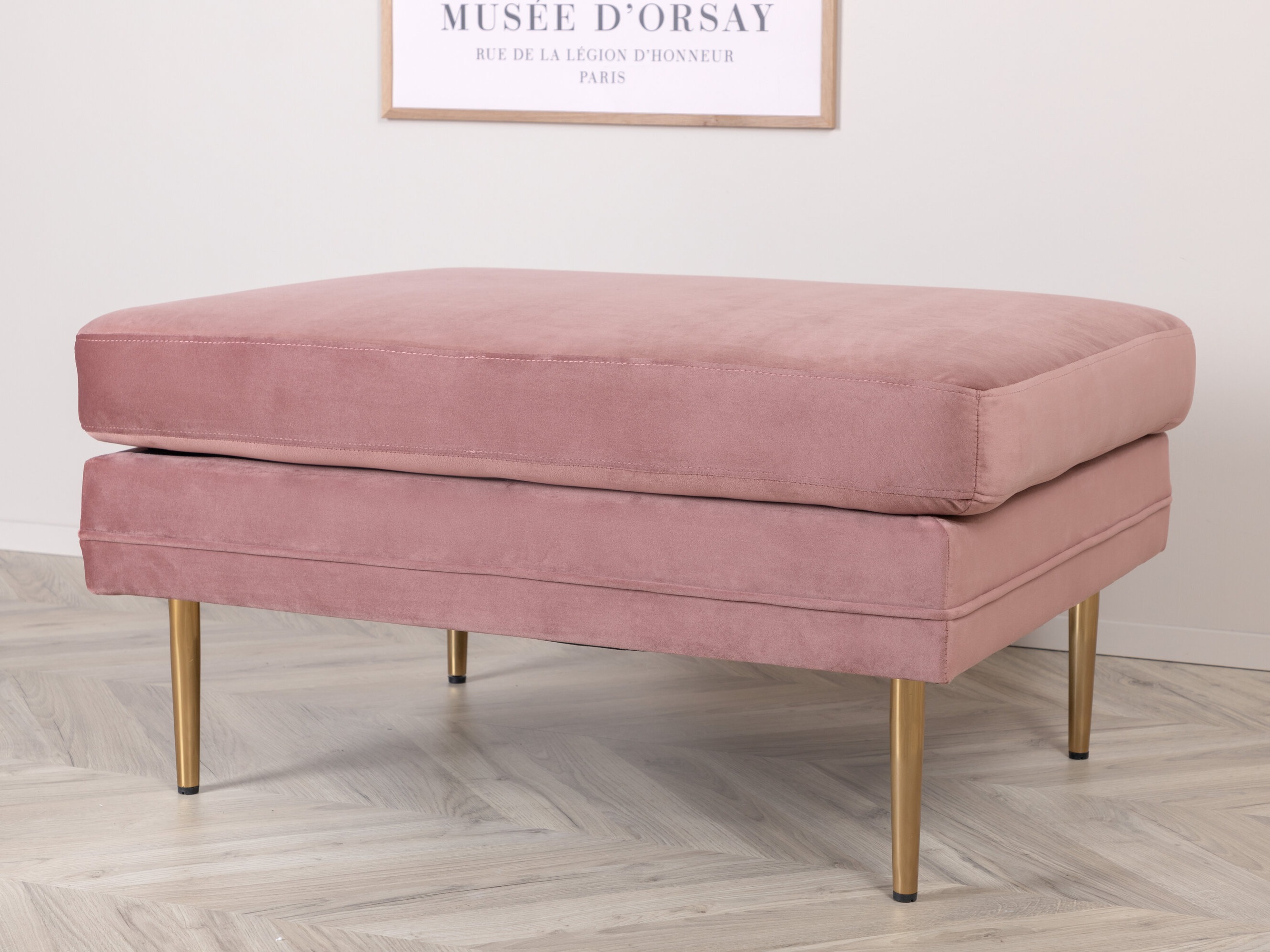 Bancă tapițată Dallas 2653 (Roze + Auriu)