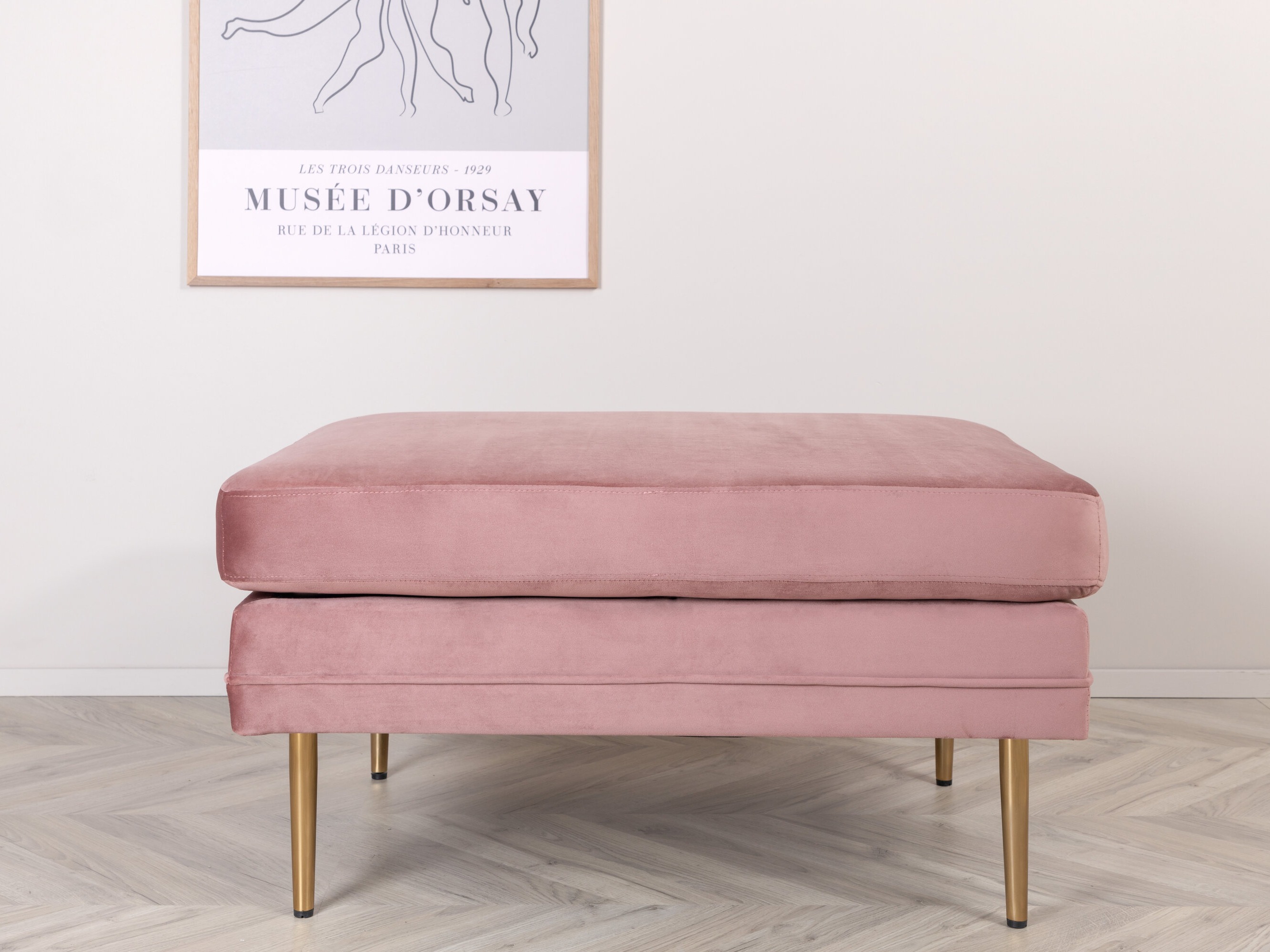 Bancă tapițată Dallas 2653 (Roze + Auriu)