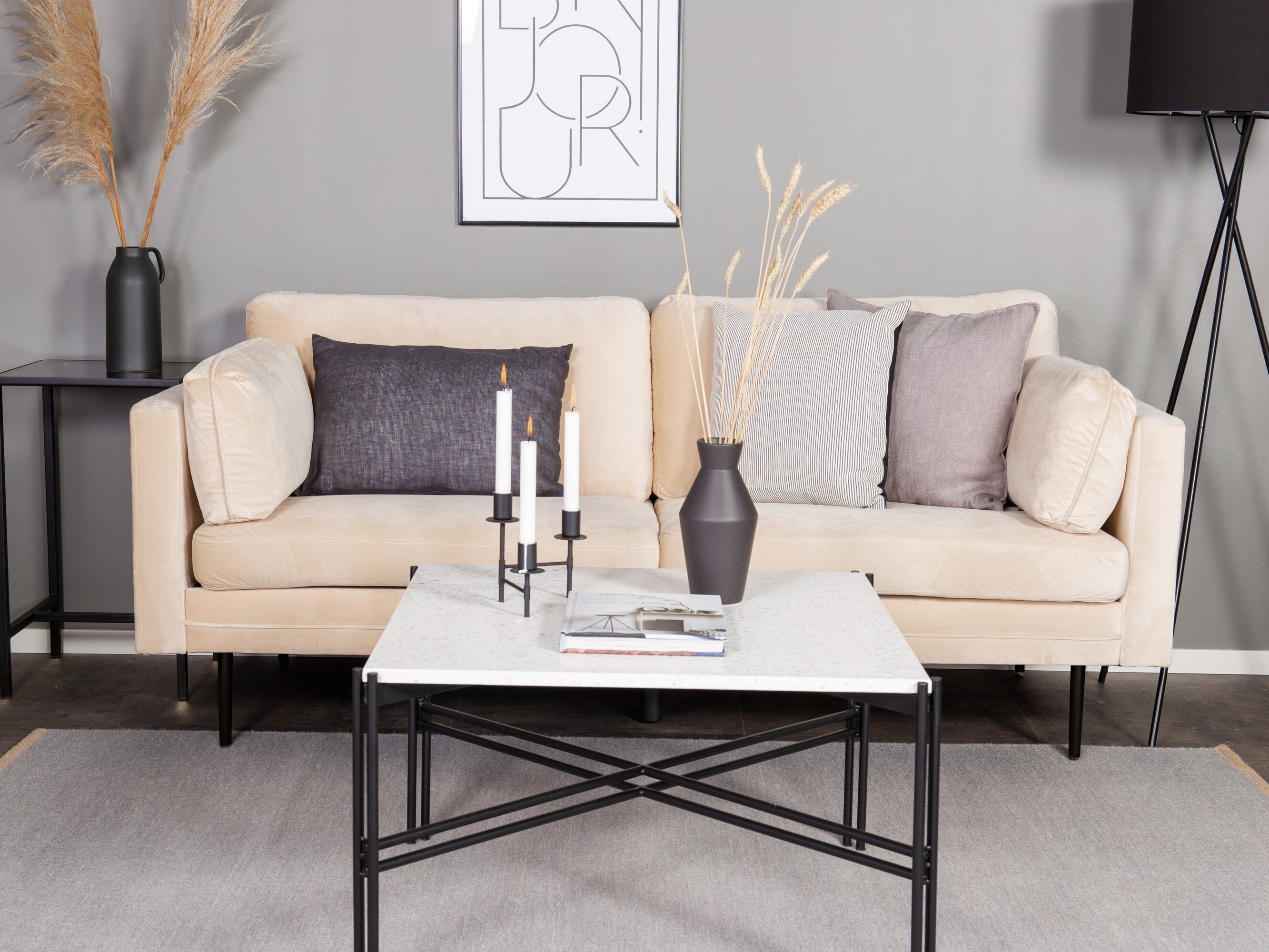 Canapea Dallas 101 (Crem + Negru)