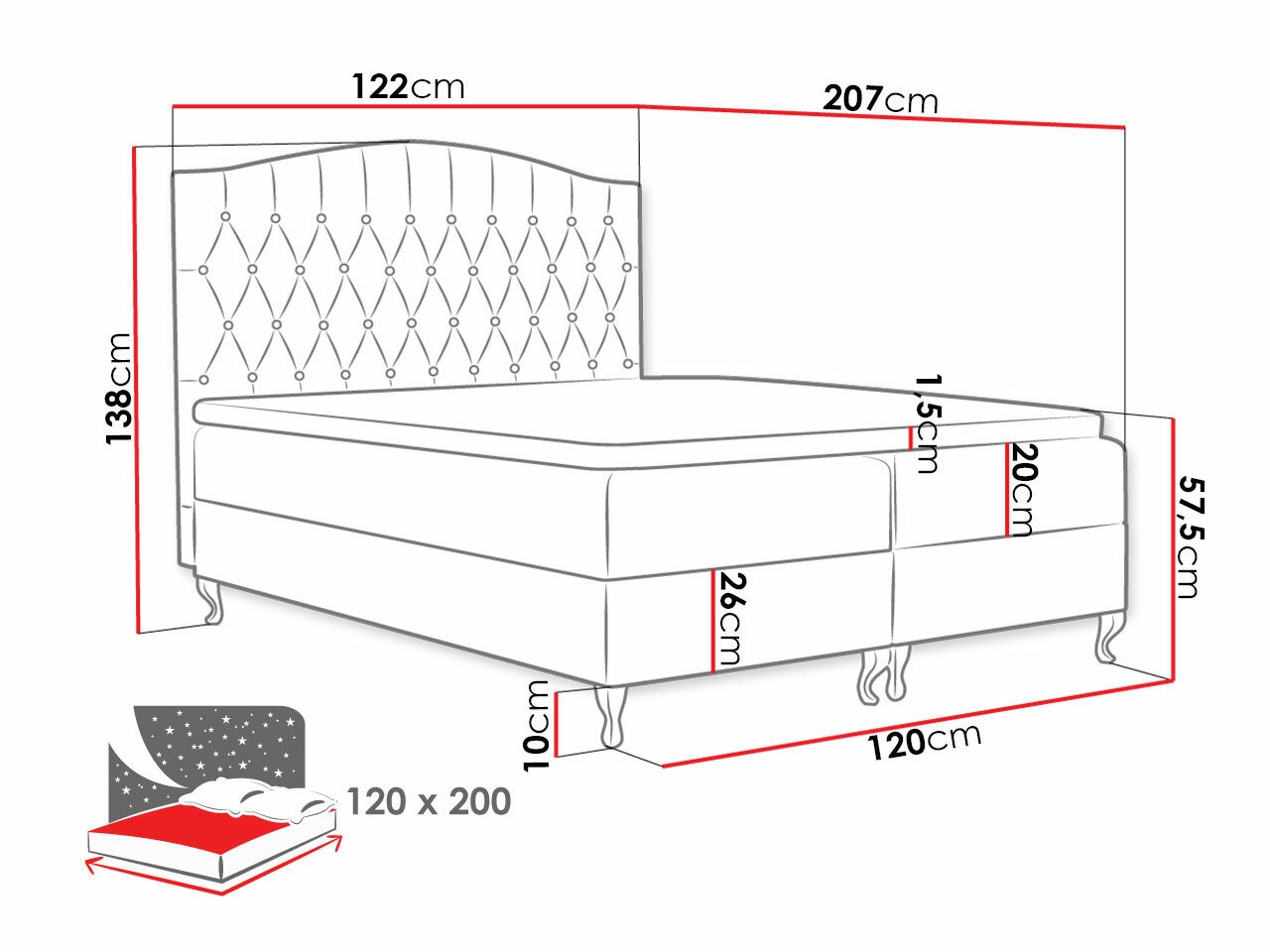 Pat boxspring Urbs (Kronos 31)
