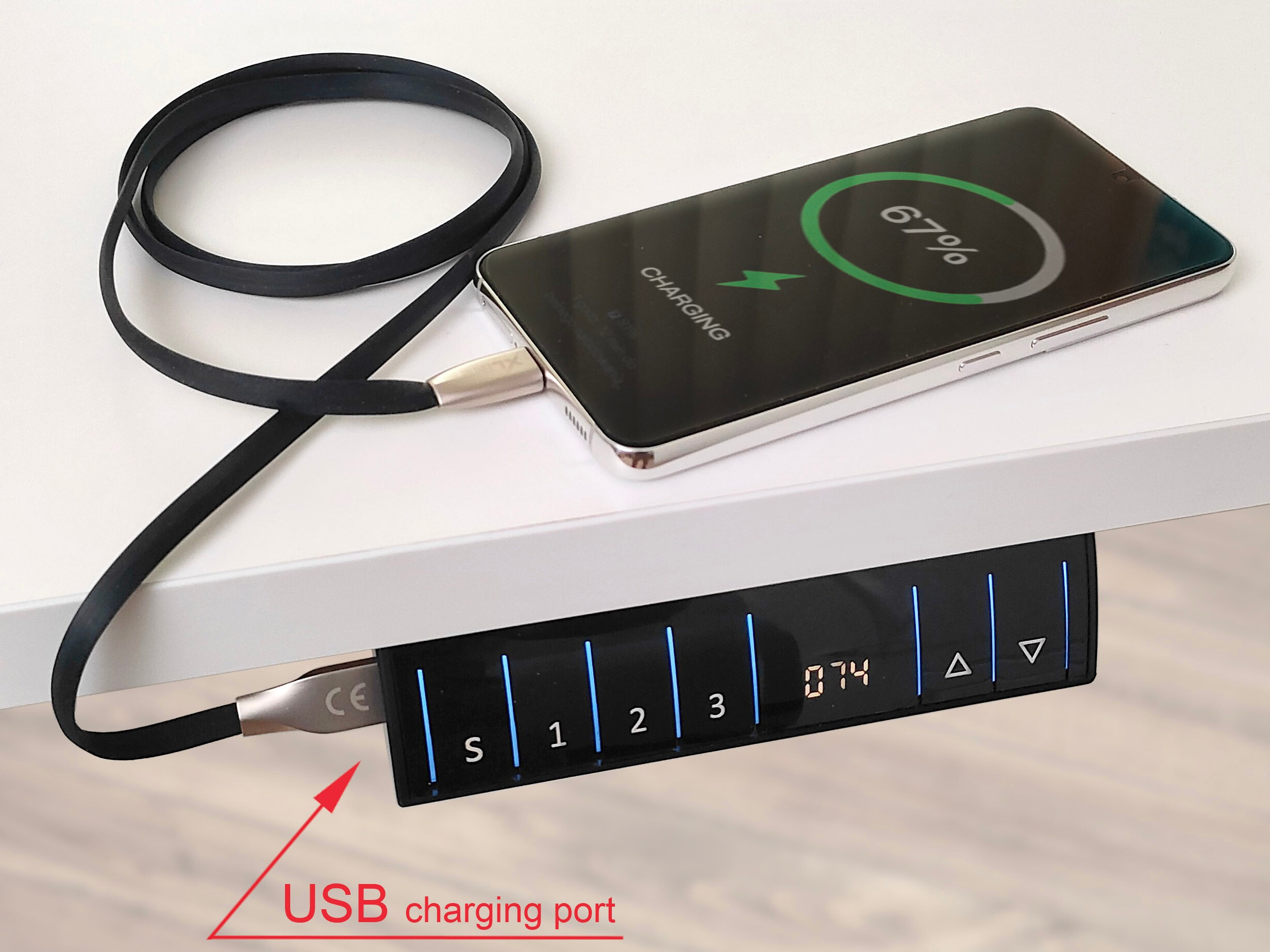 Birou cu înălțime reglabilă Buffalo 184 (Alb)