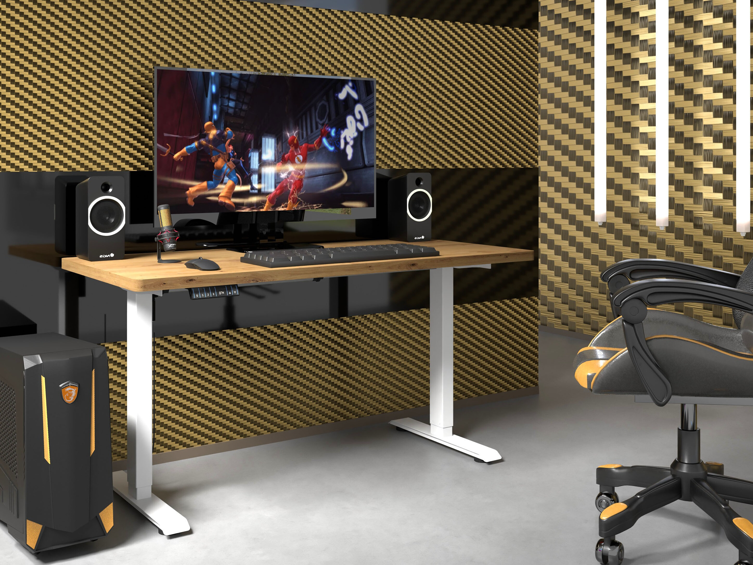 Birou cu înălțime reglabilă Buffalo 184 (Alb)