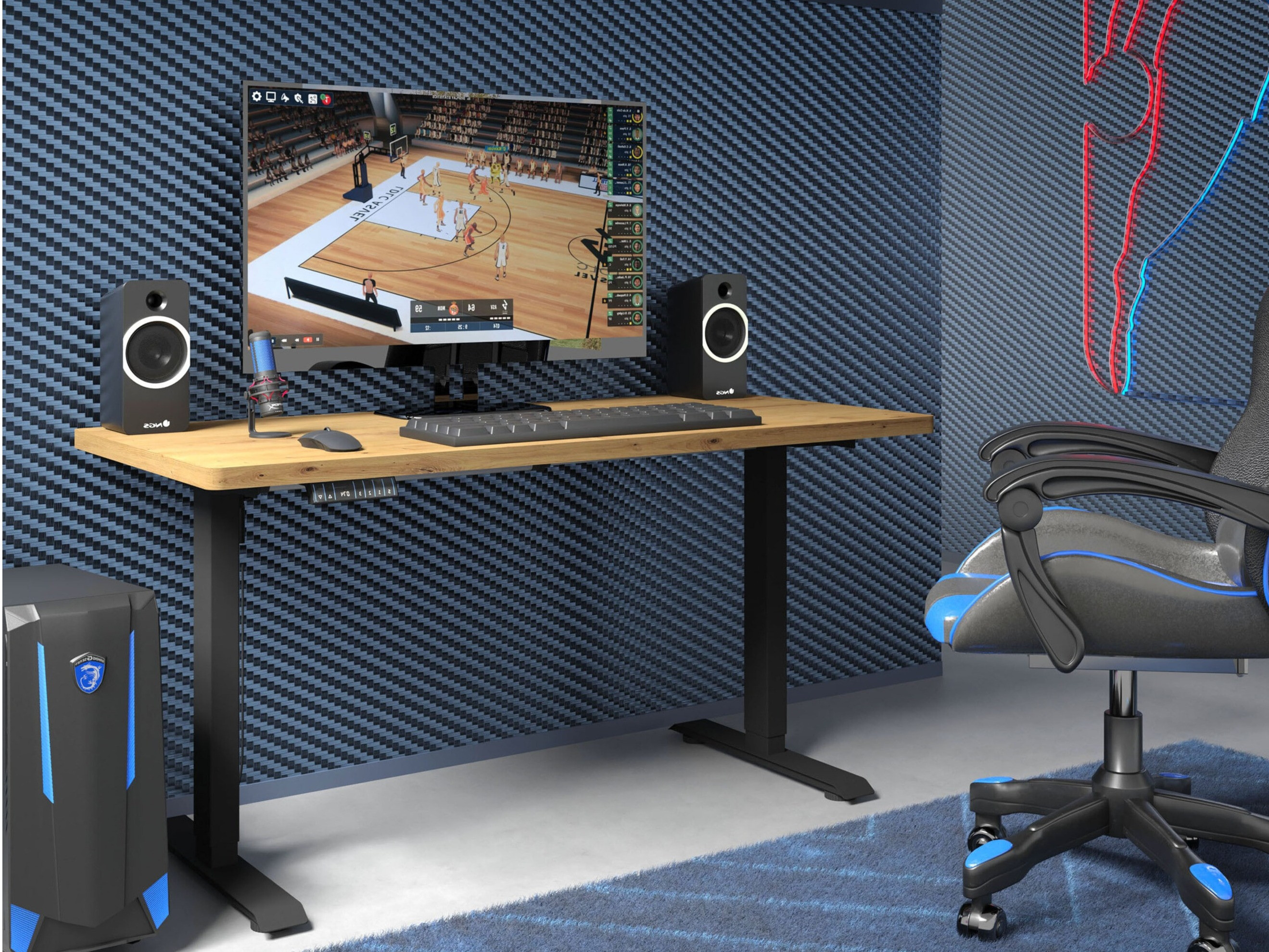 Birou cu înălțime reglabilă Buffalo 184 (Negru)