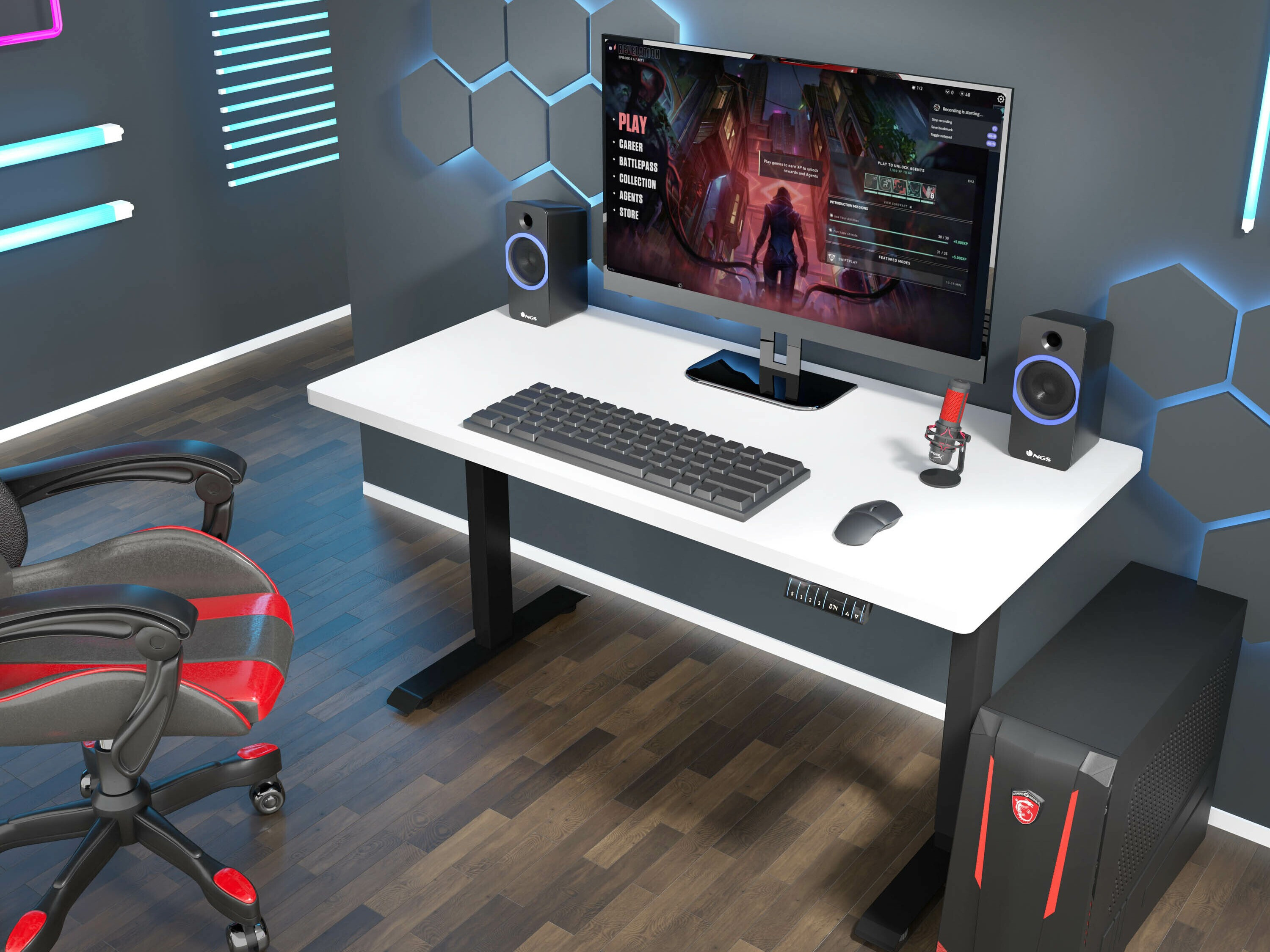 Birou cu înălțime reglabilă Buffalo 184 (Negru)