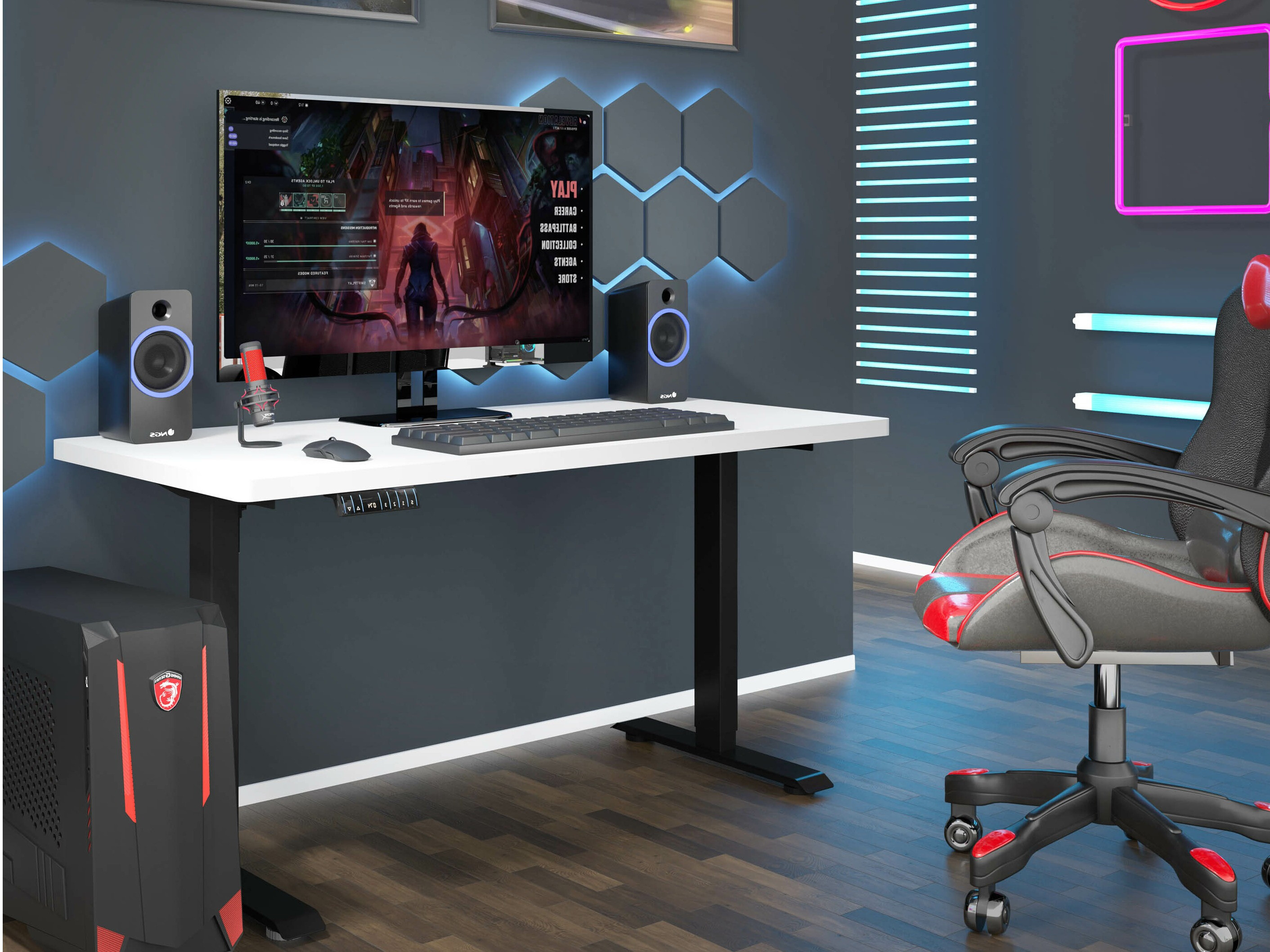 Birou cu înălțime reglabilă Buffalo 184 (Negru)