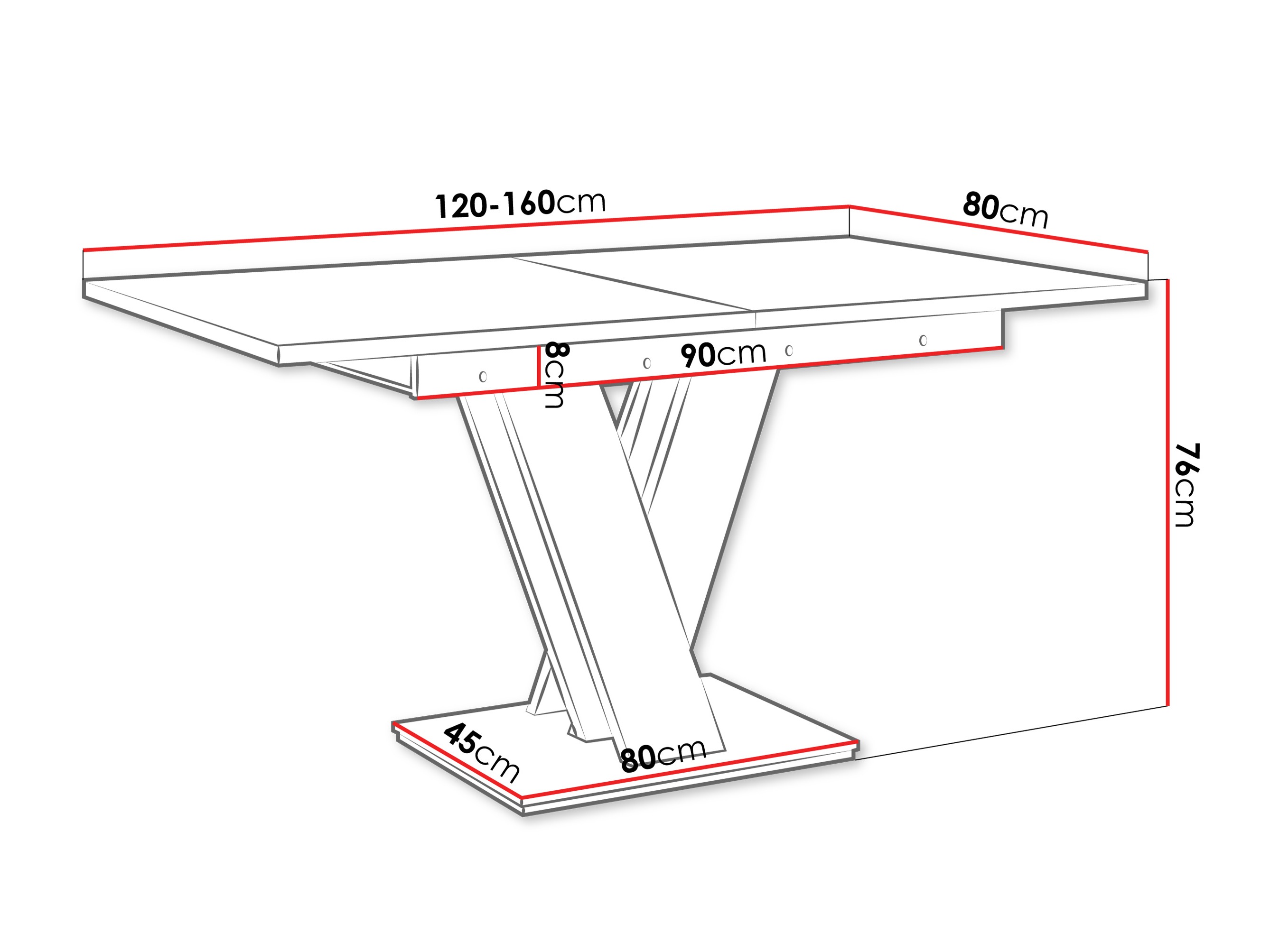Masă Goodyear 104 (Marmură albă + Alb)