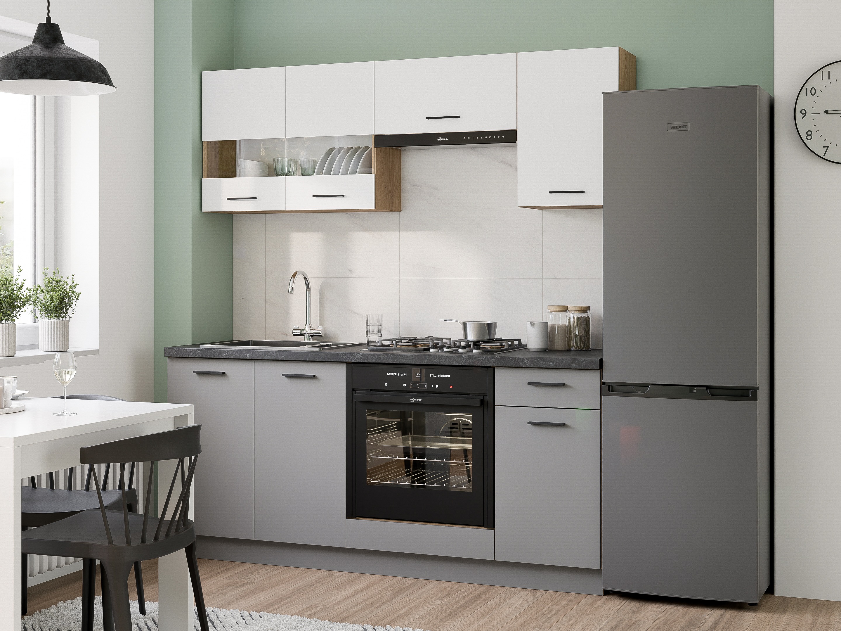Set de bucătărie modular Ati White Grey 117