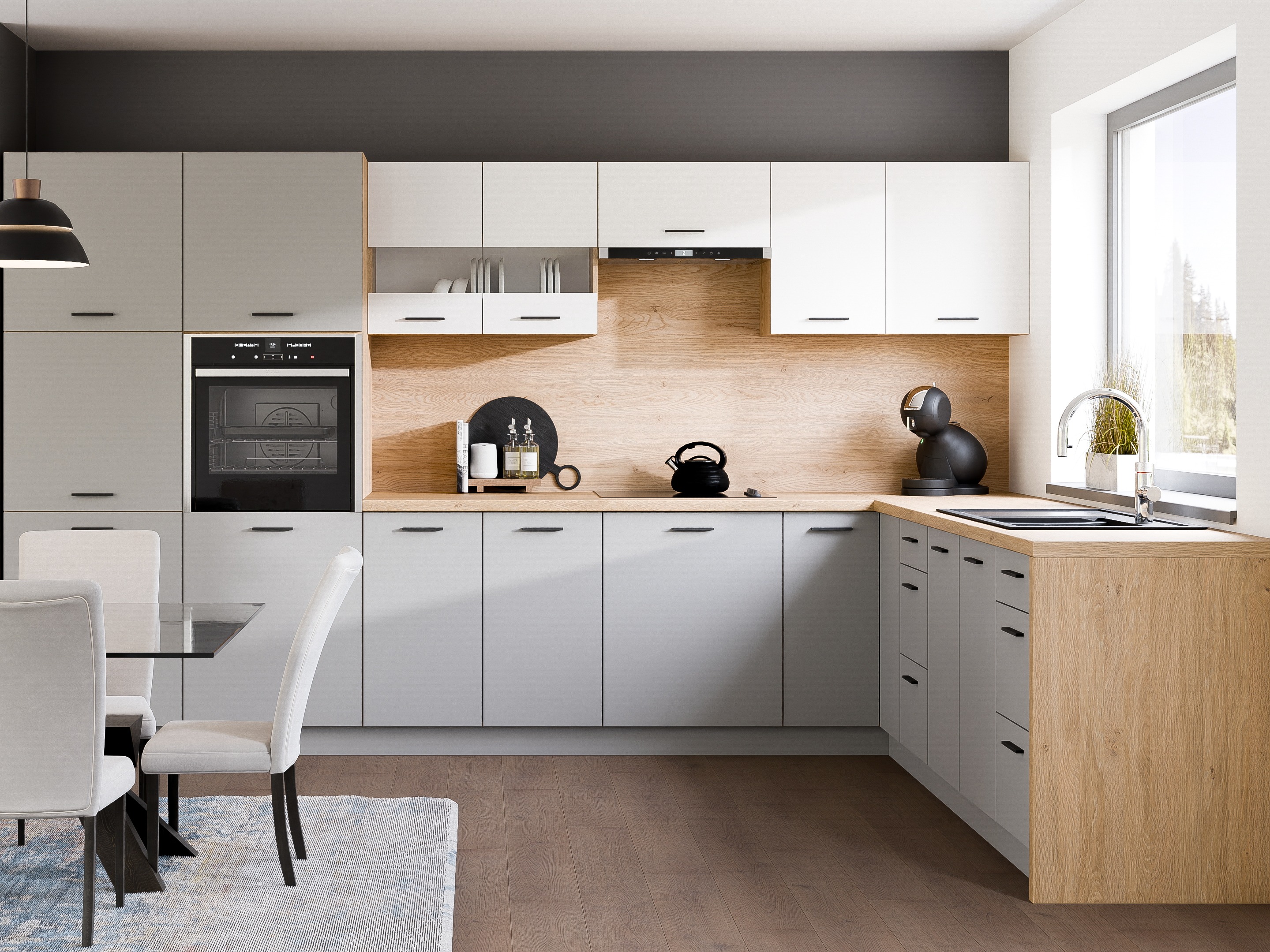 Set de bucătărie modular Ati White Grey 118