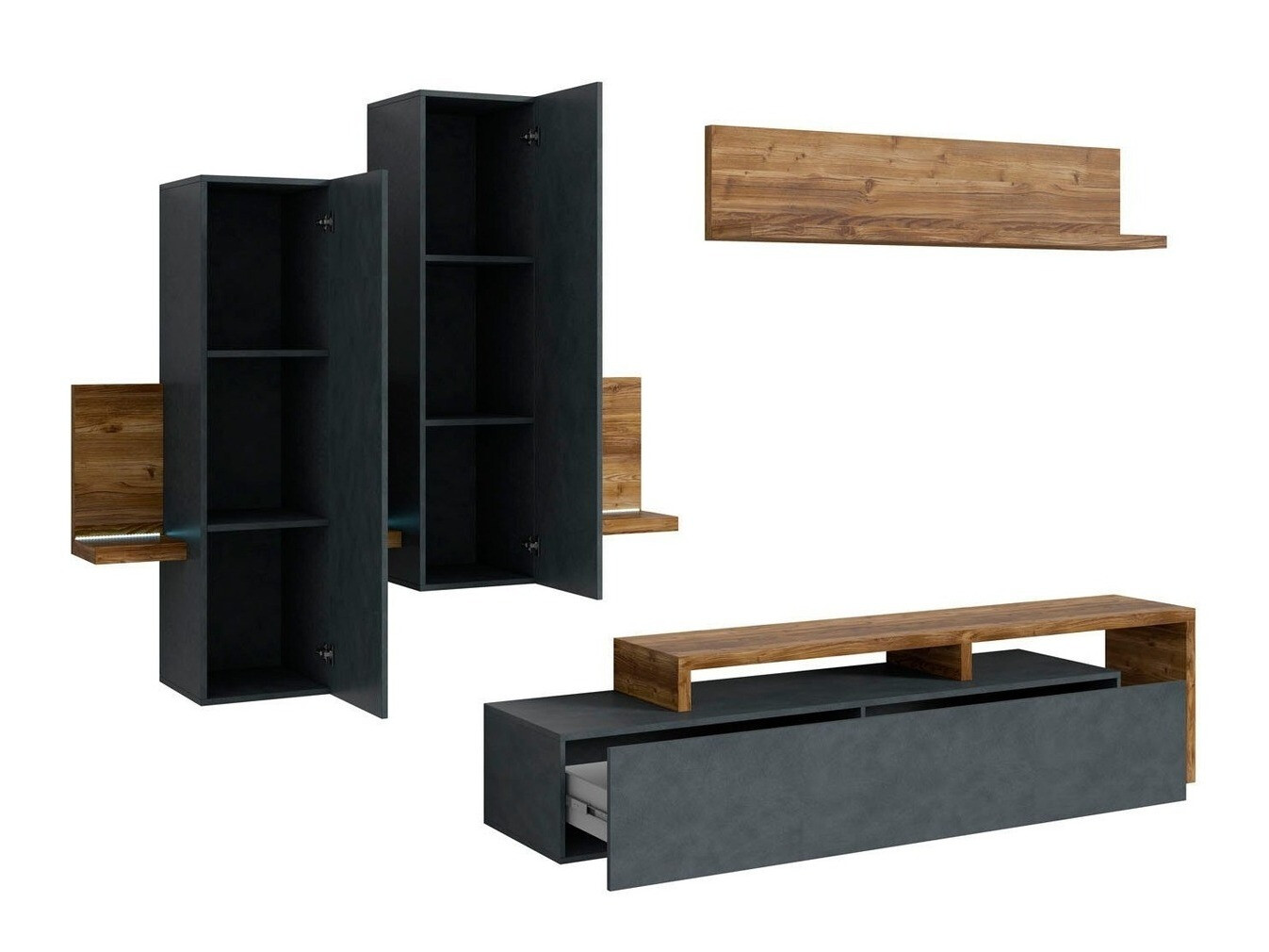 Set de living Lutiva 100 (Matera gri + Molid închis)