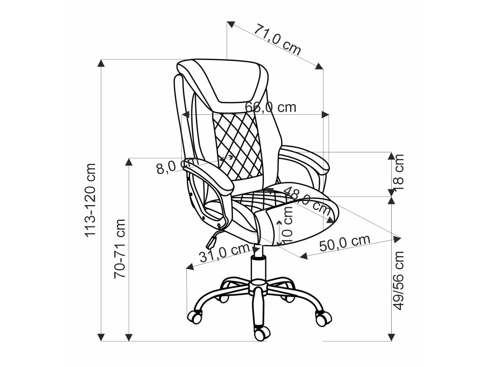 Scaun de birou Houston 1602 (Negru)