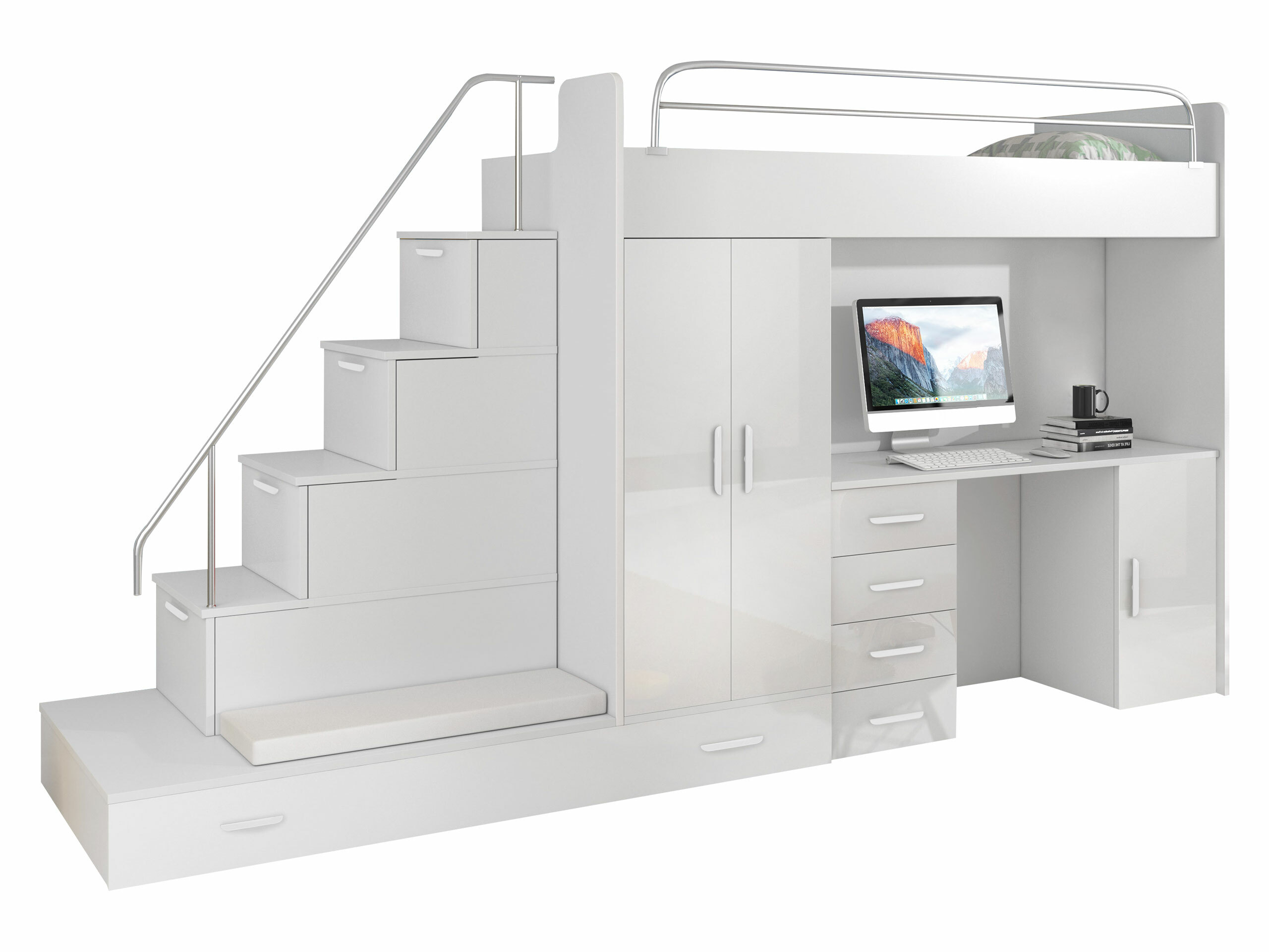 Set de camera copii Campus I (Alb + Alb lucios)