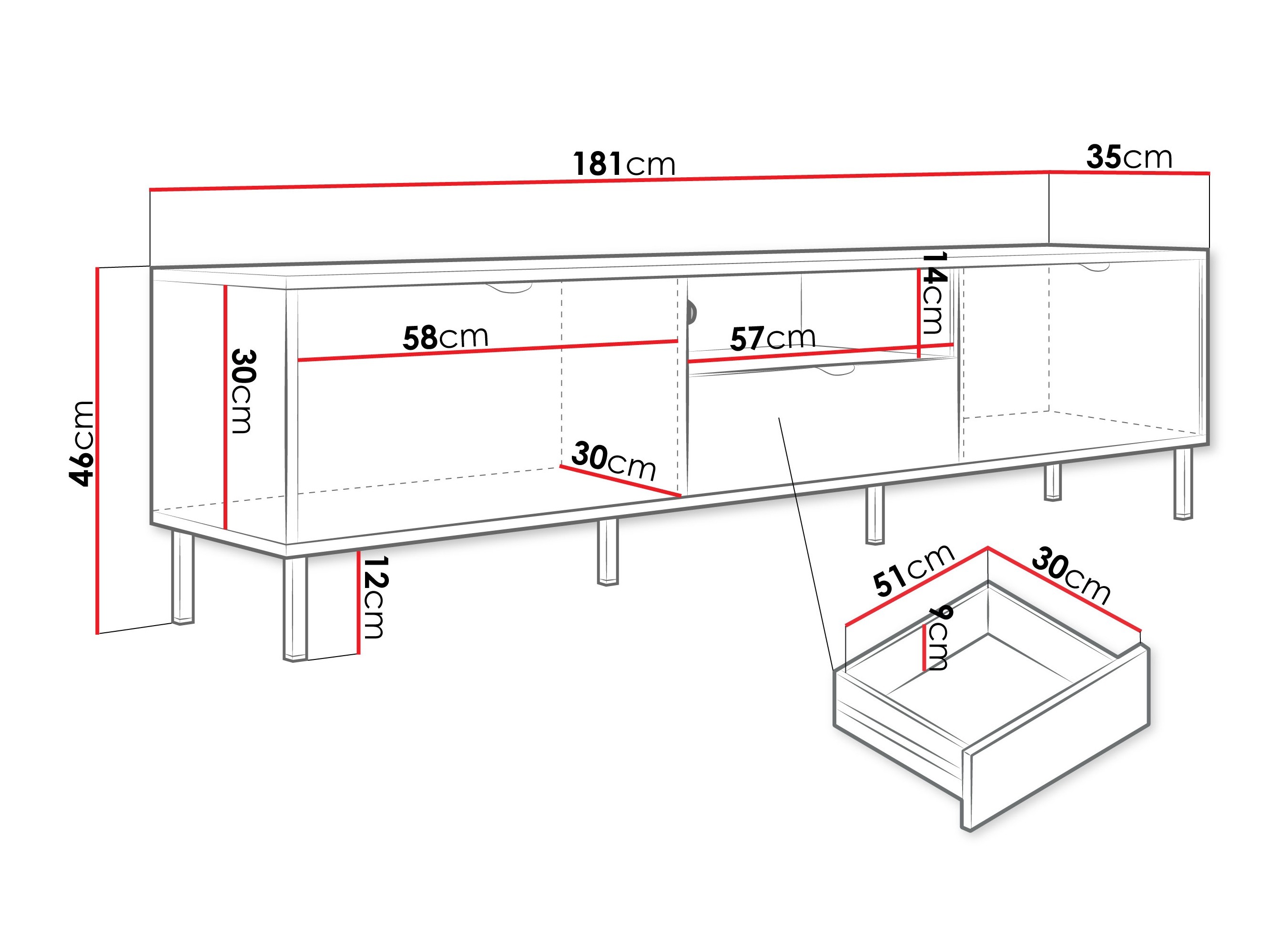 Comodă TV Comfivo Elblare