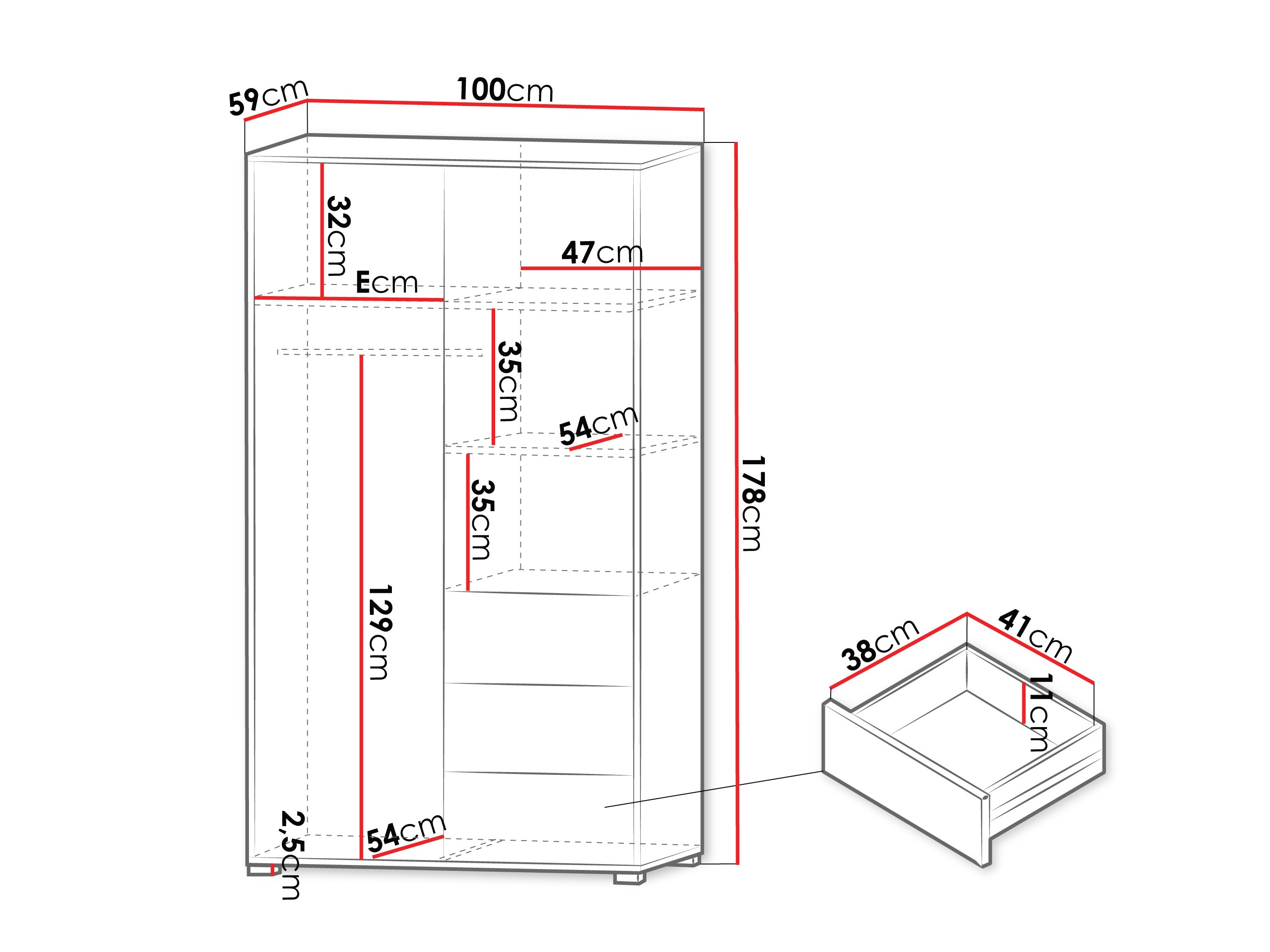 Dulap Comfivo Tutela (Alb)
