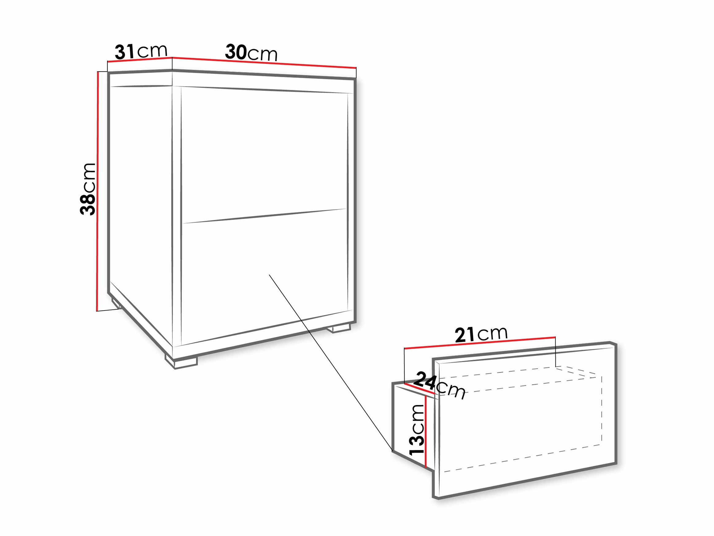 Noptieră Comfivo Tutela (Alb)