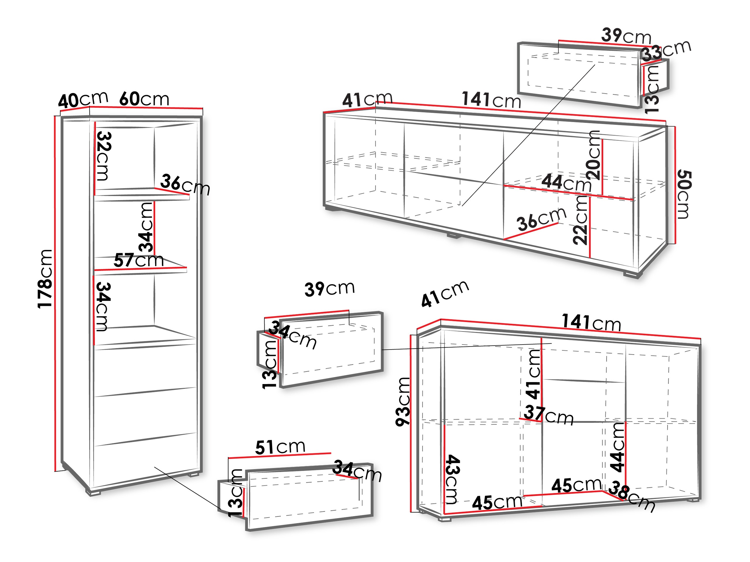 Set de living Comfivo Tutela III (Alb)