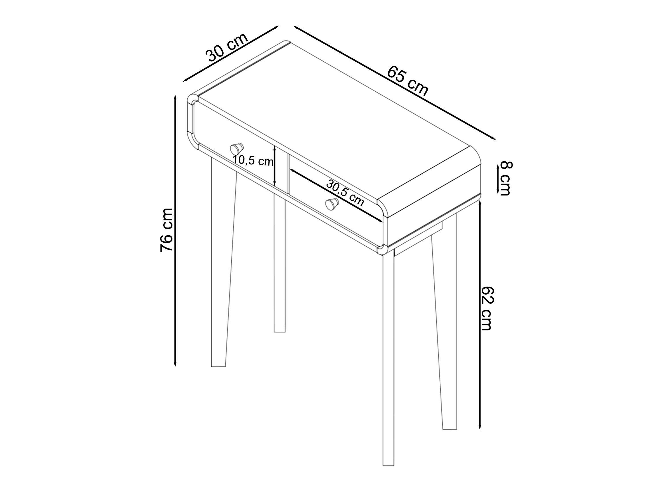 Consolă Elbtena 106 (Alb + Stejar)