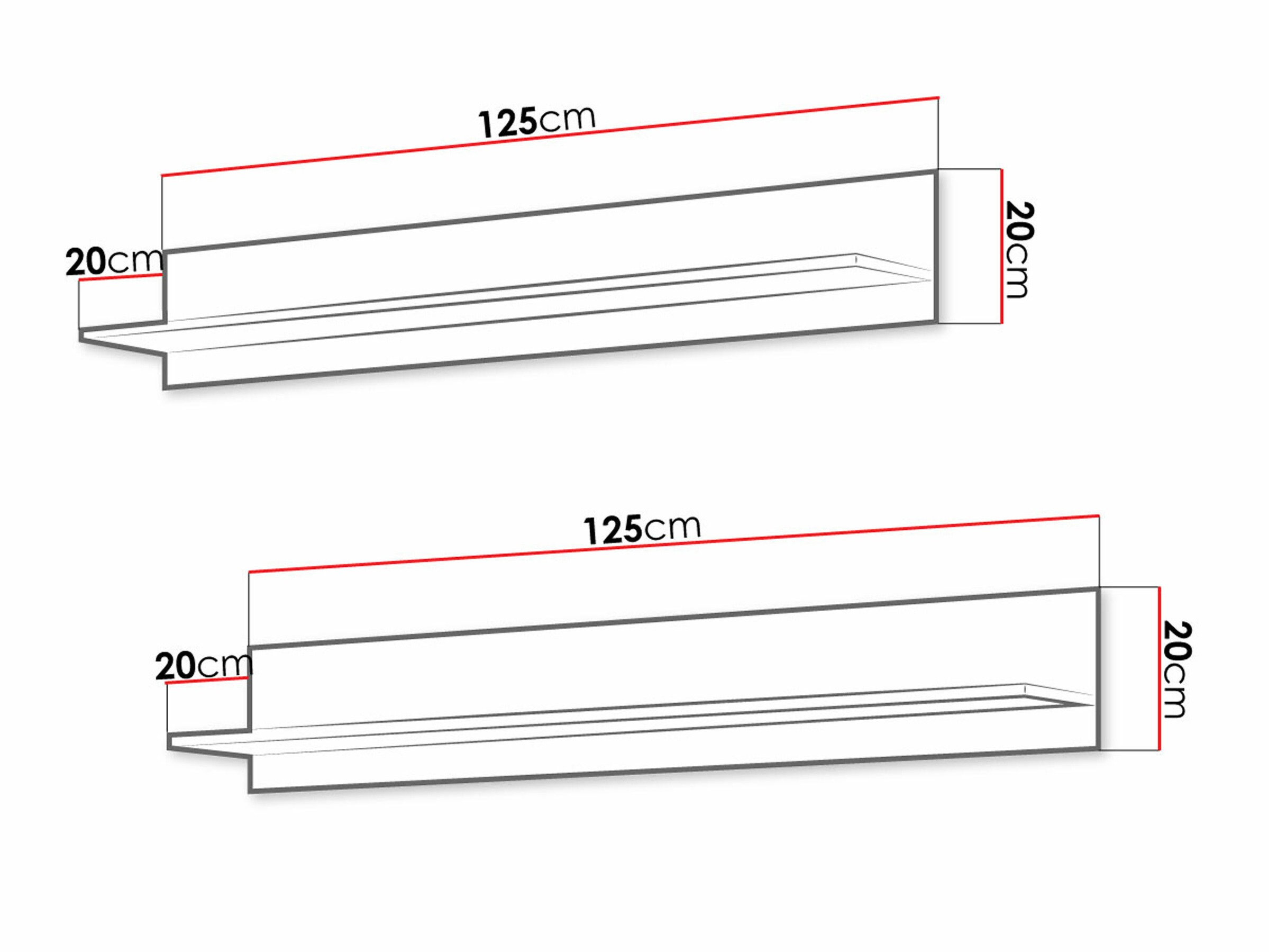Set de rafturi suspendate Tornola 104 (Stejar lefkas + Negru)
