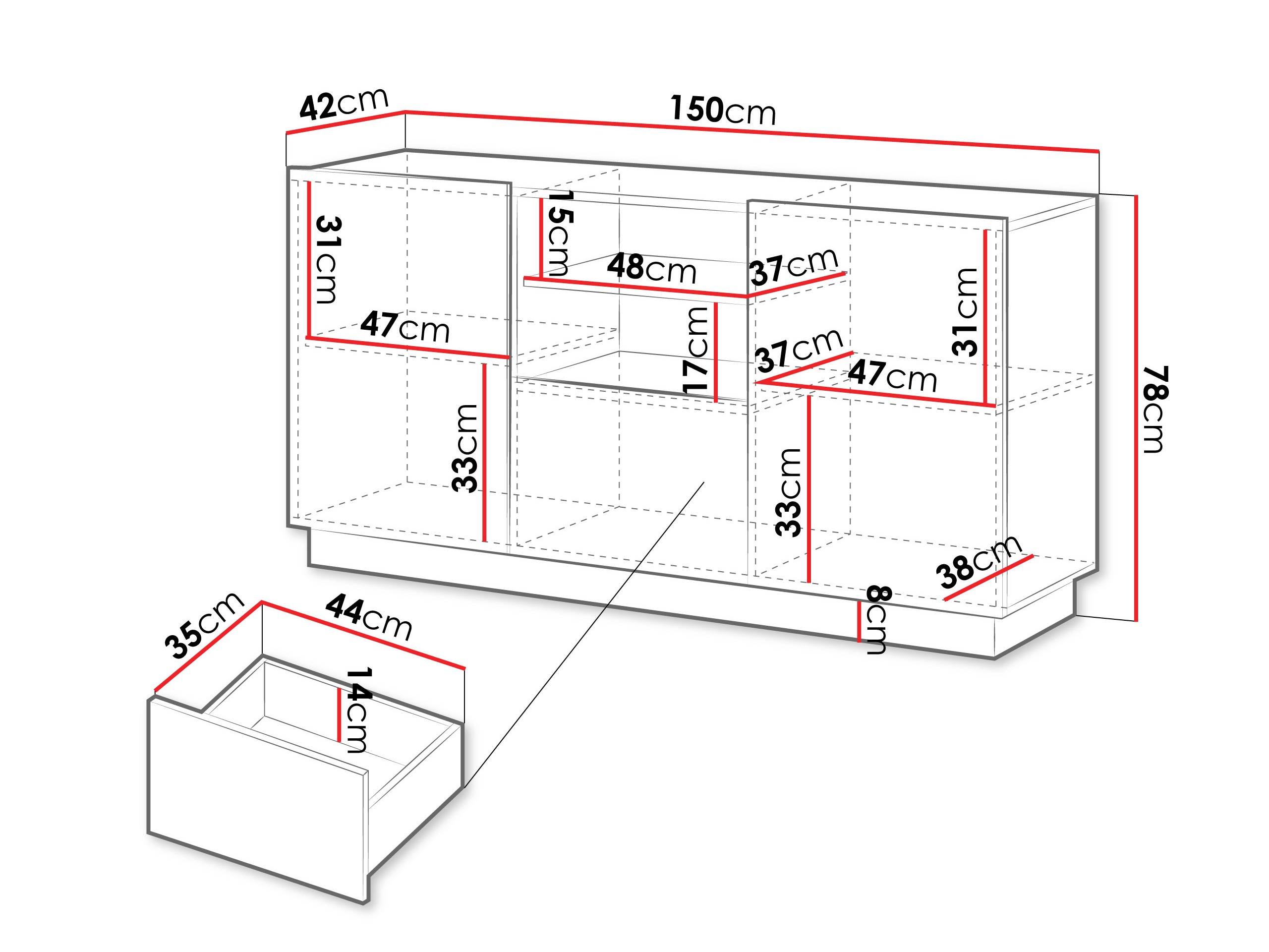 Comodă Lingua (Alb)