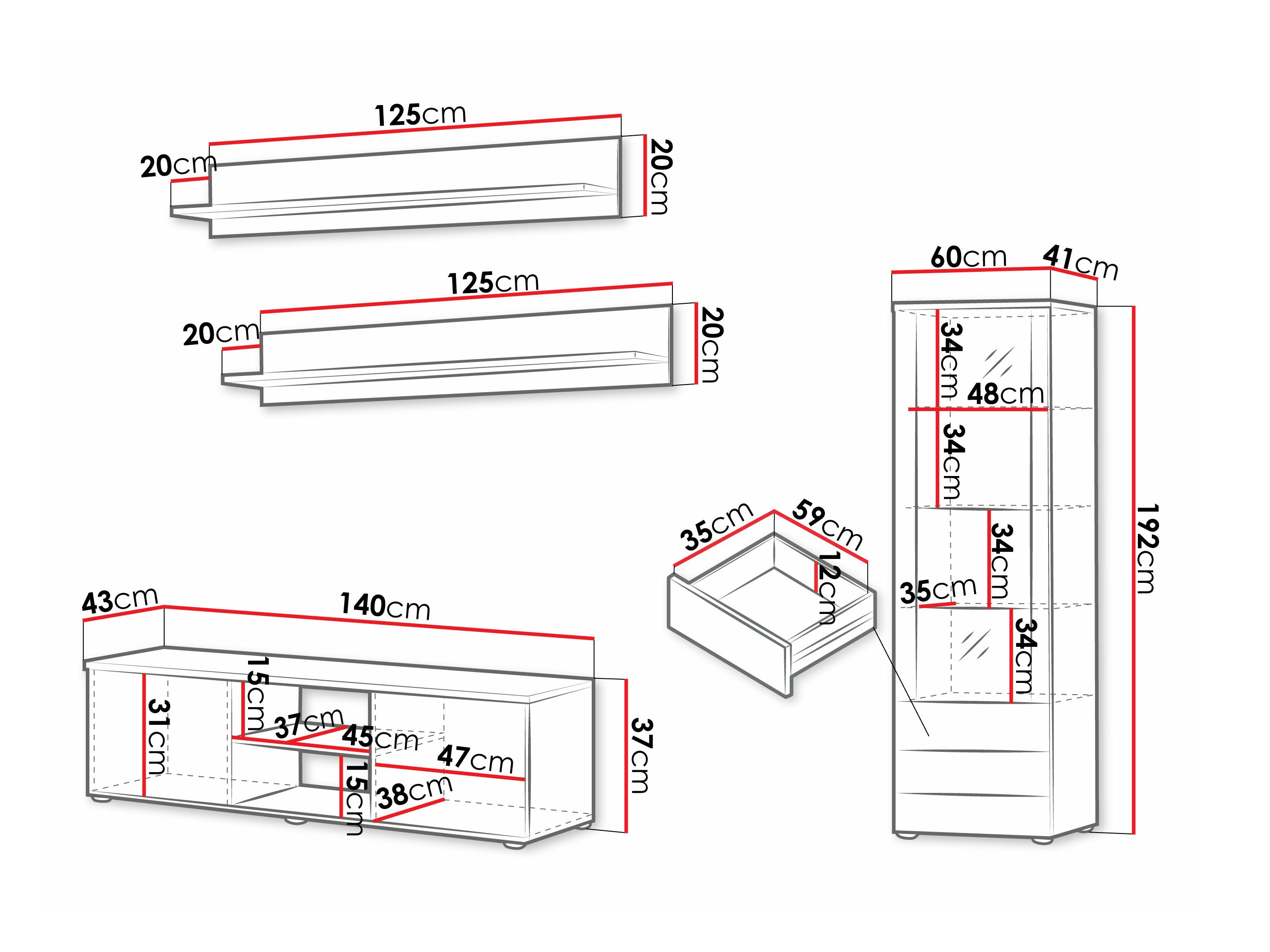 Set camera de zi Tornola 110 (Alb + Alb lucios)