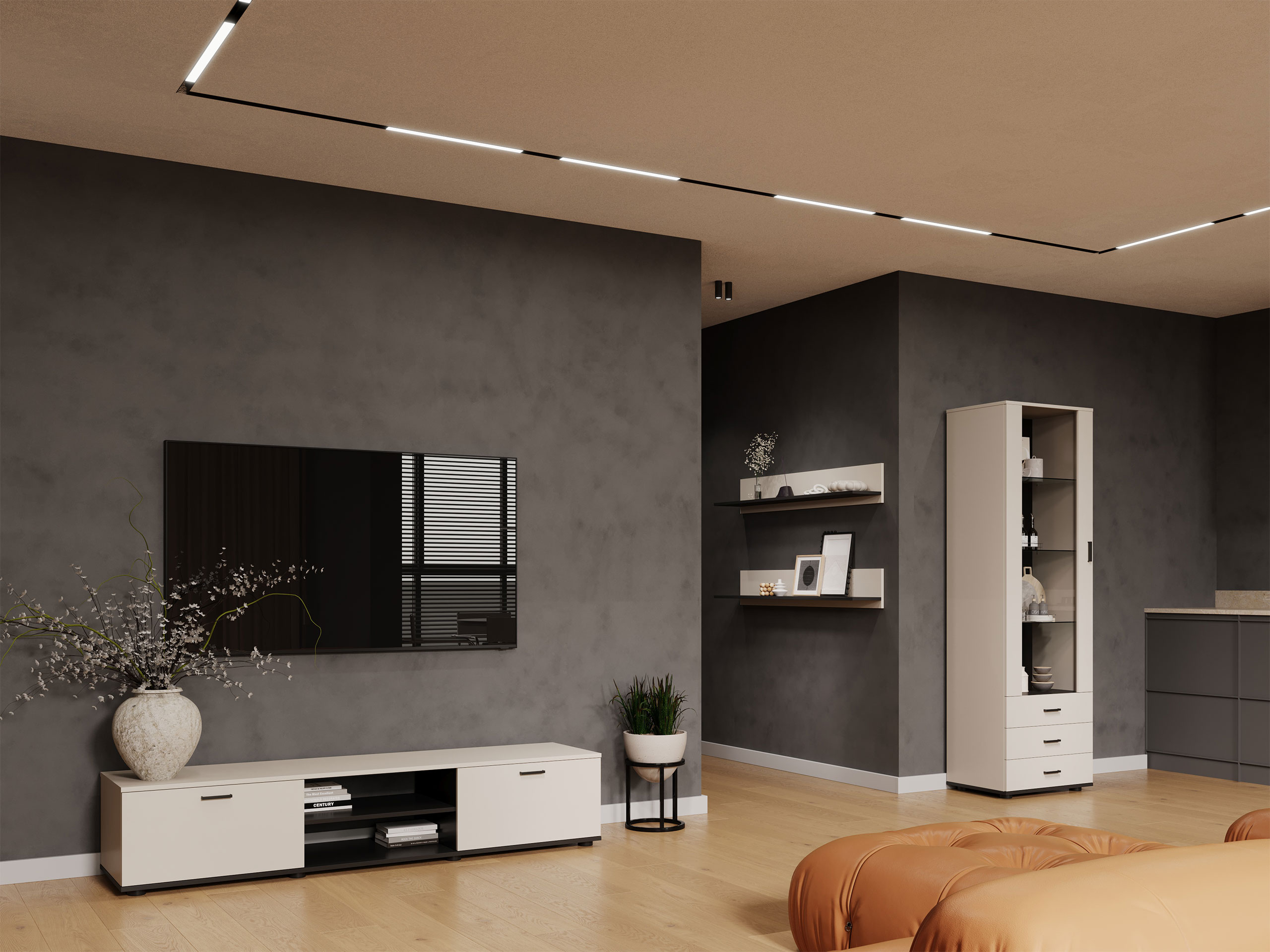 Set de living Tornola 107 (Cașmir + Negru)